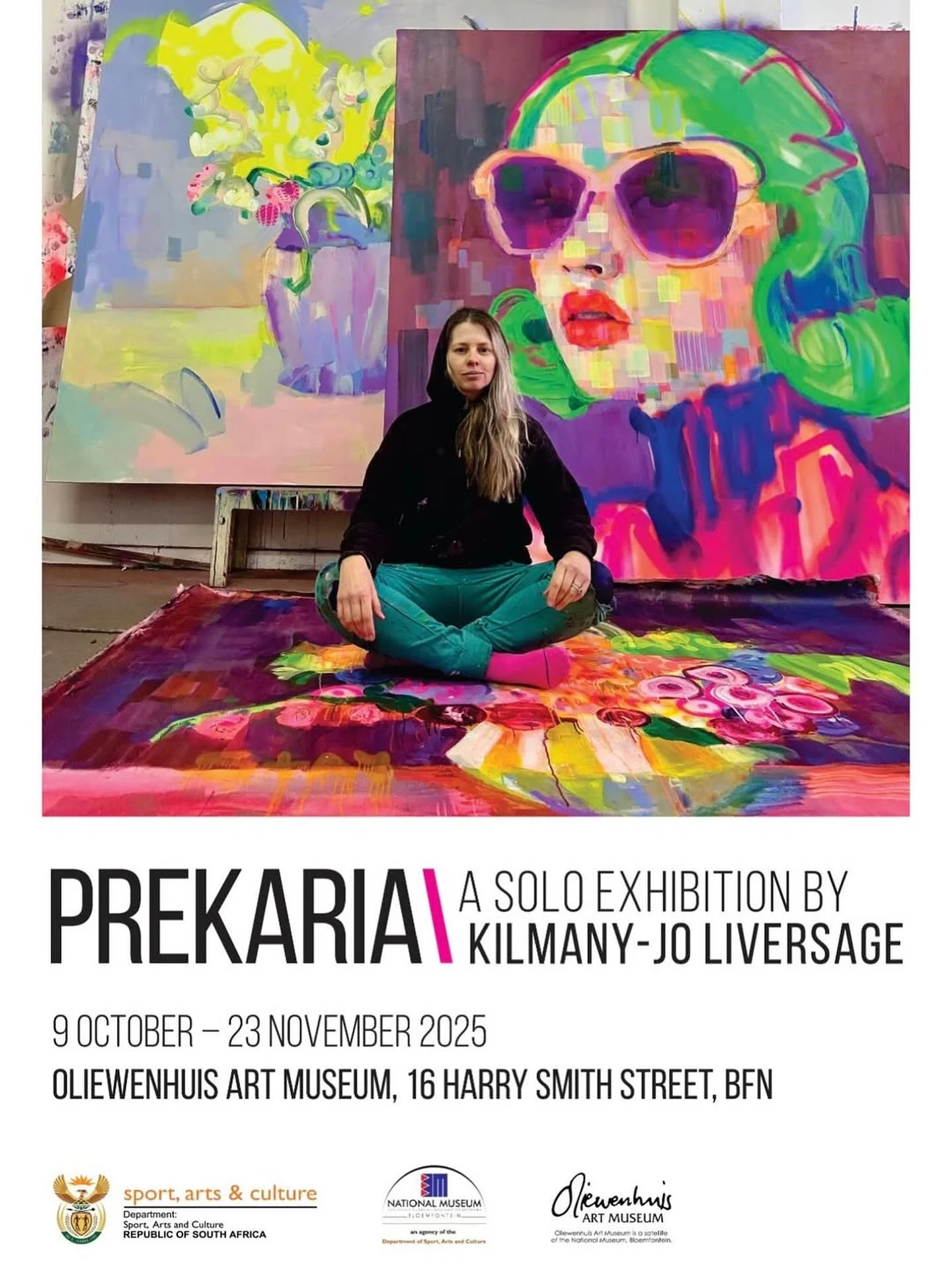 Kilmany-Jo Liversage&rsquo;s new solo exhibition, titled 𝙋𝙍𝙀𝙆𝘼𝙍𝙄𝘼, will be hosted by the Oliewenhuis Art Museum from 9 October until 23 November 2025, after which it will move to WORLDART in Cape Town, where it will be on show from 4-20 Decem
