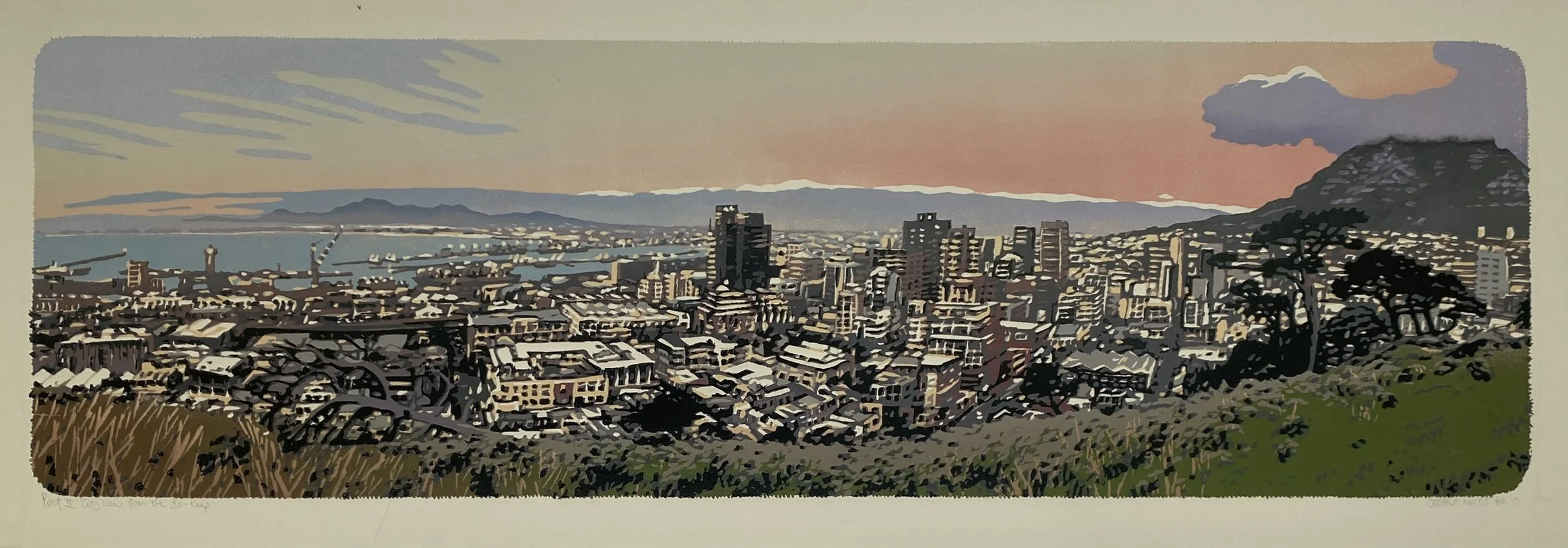 WORLDART_Joshua Miles_City view from Bo Kaap_Woodcut_29x94cm.jpg