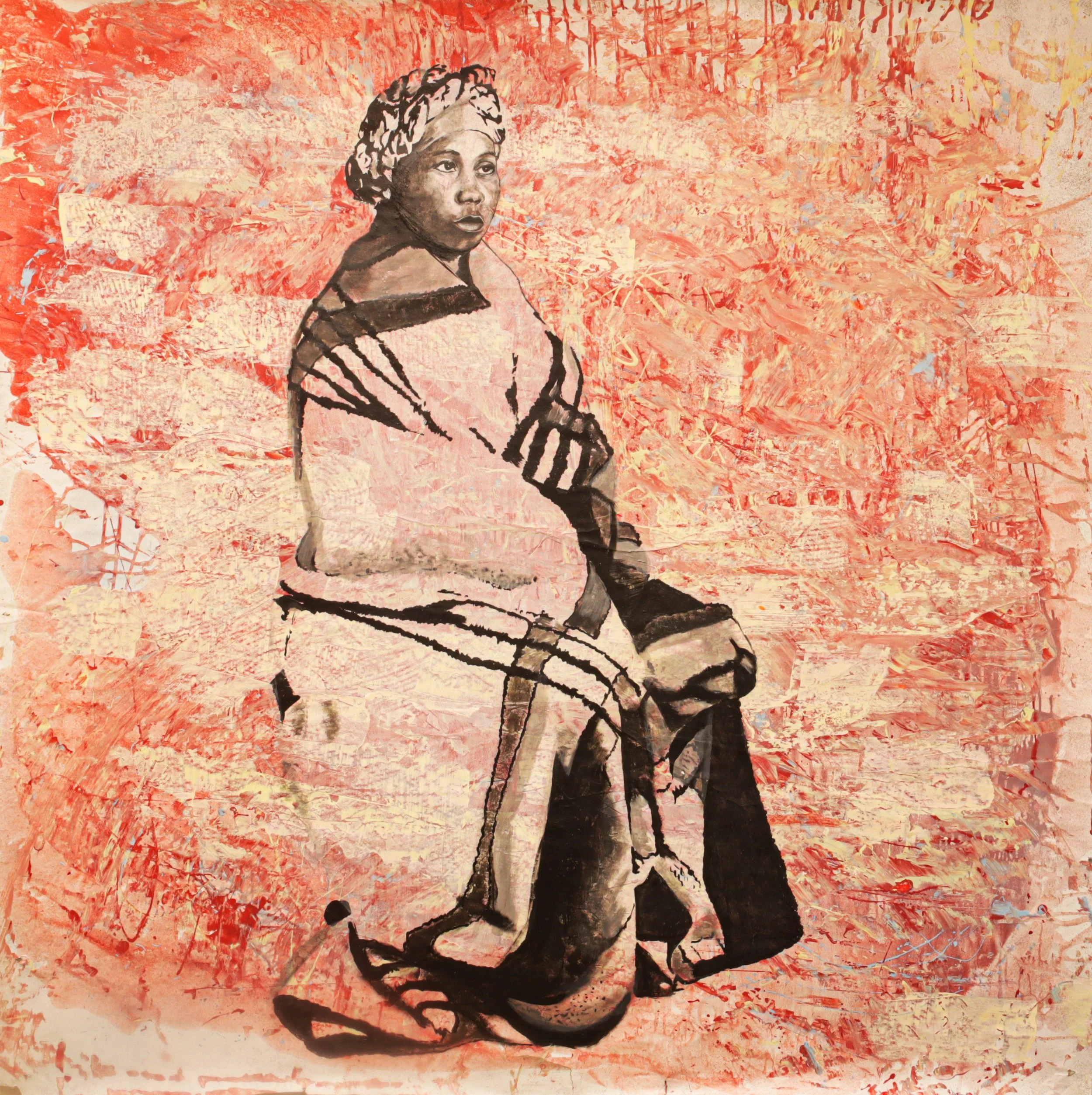18. Mbali Tshabalala, See through, Acrylic on paper, 150 x 150cm, 2022.jpg