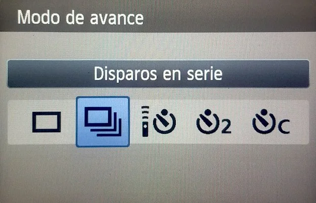 Modos de manejo o avance de tu cámara