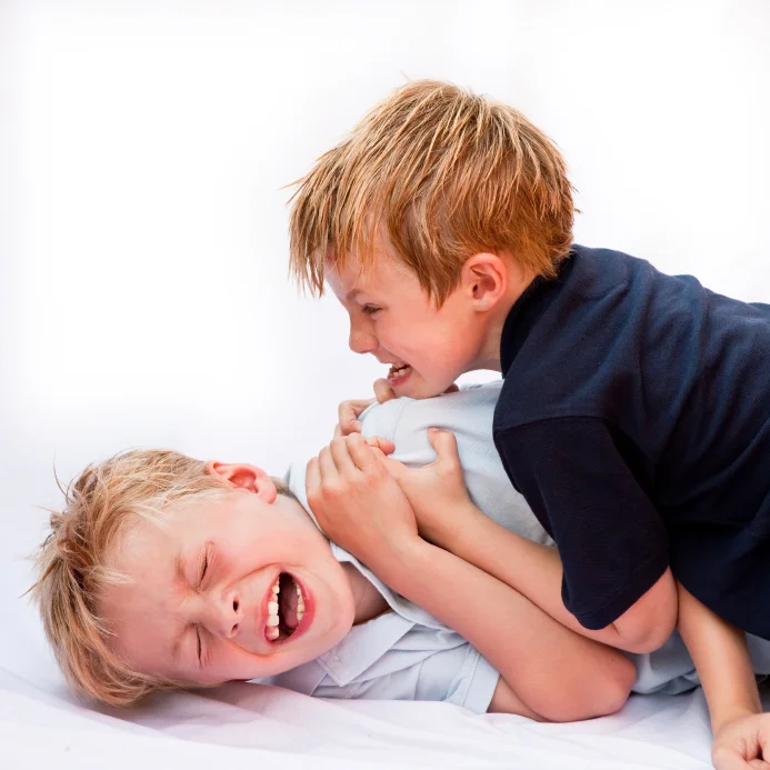 Young boys fighting