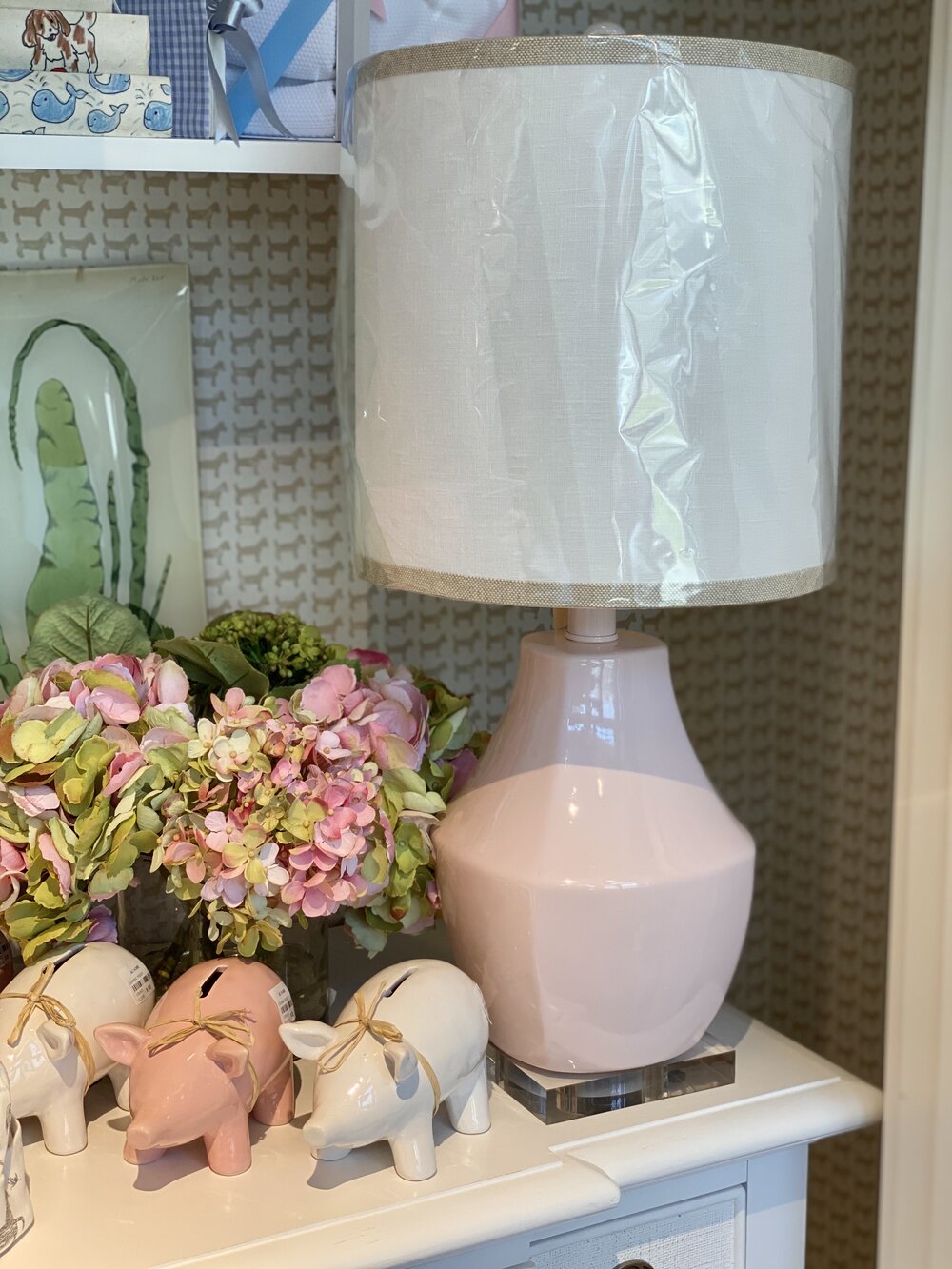 Baby Pink Table Lamp Anthony, Baby Pink Table Lamp