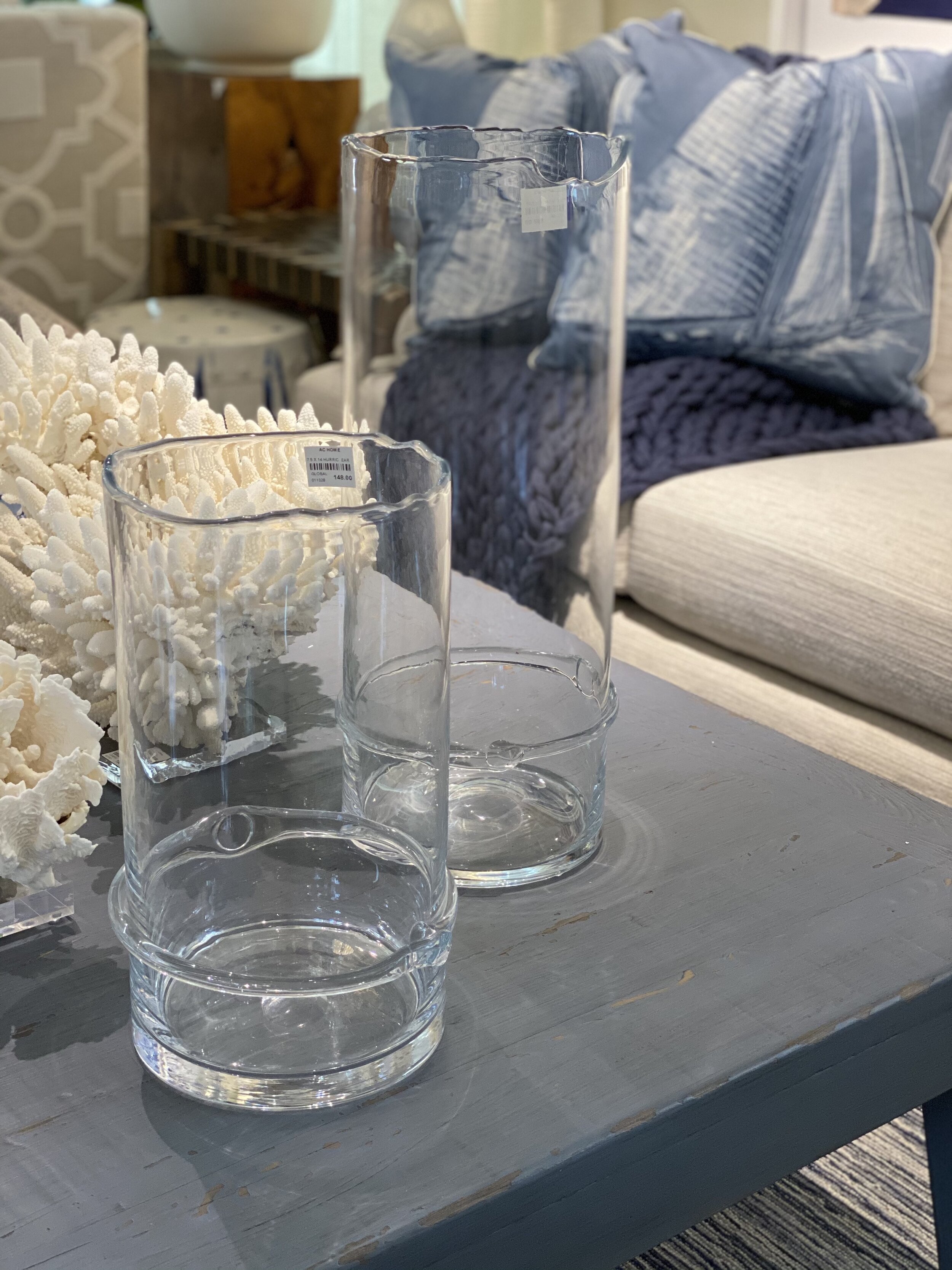 Handblown Glass Hurricane Vases