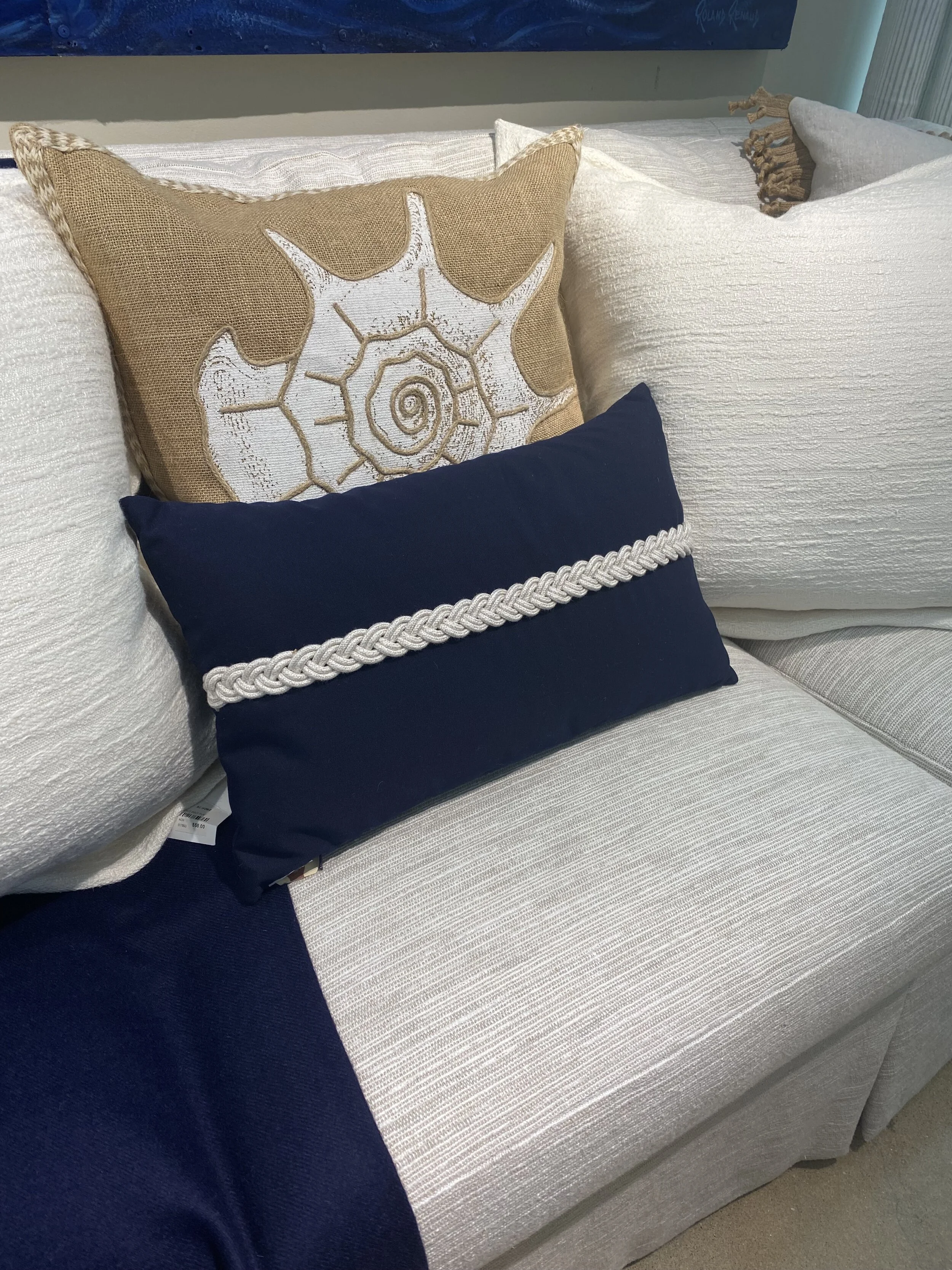 Navy Braid Pillow