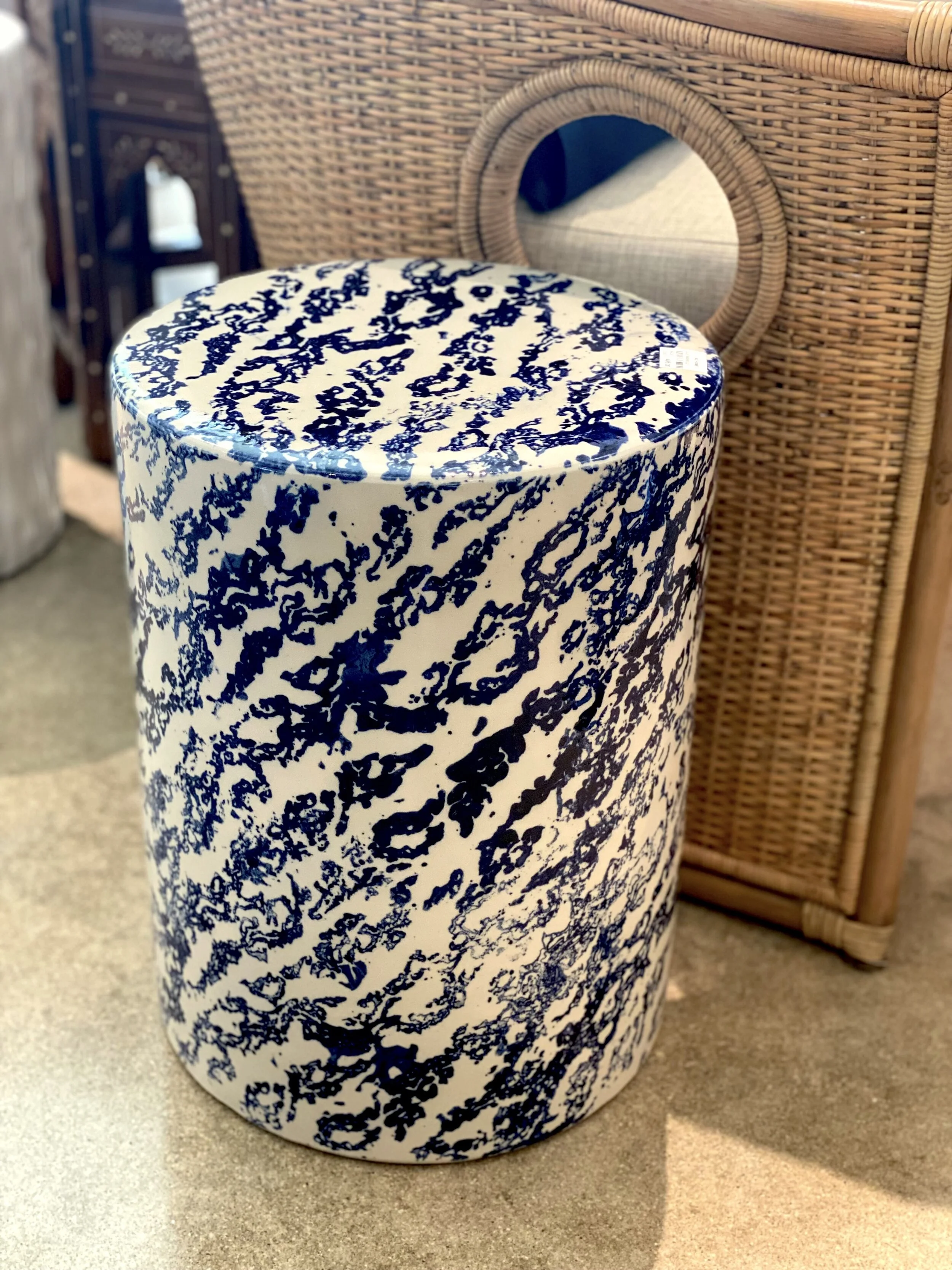 Blue Marble Garden Stool