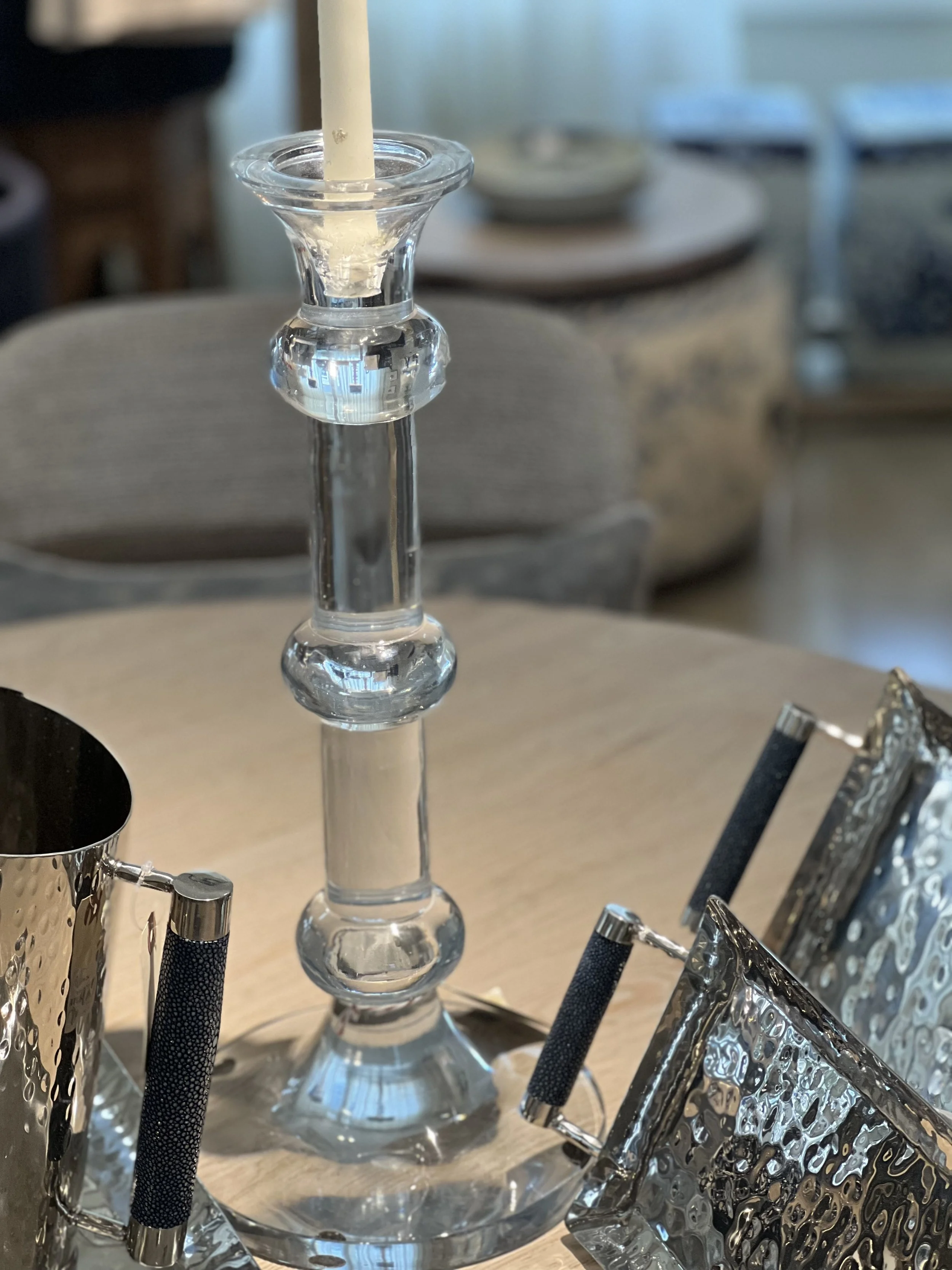 Glass Candlestick Holder