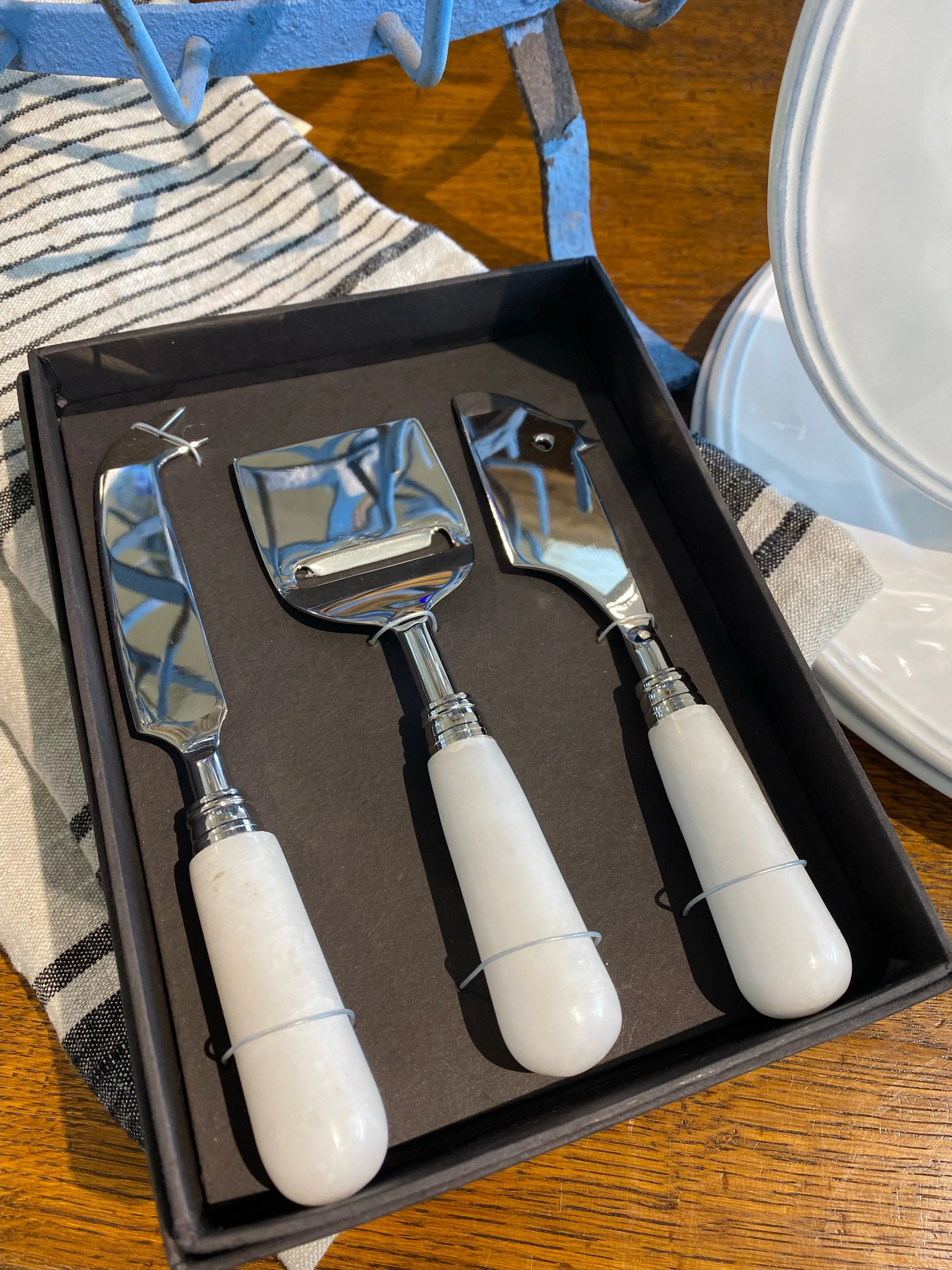 White Marble Cheese Knives