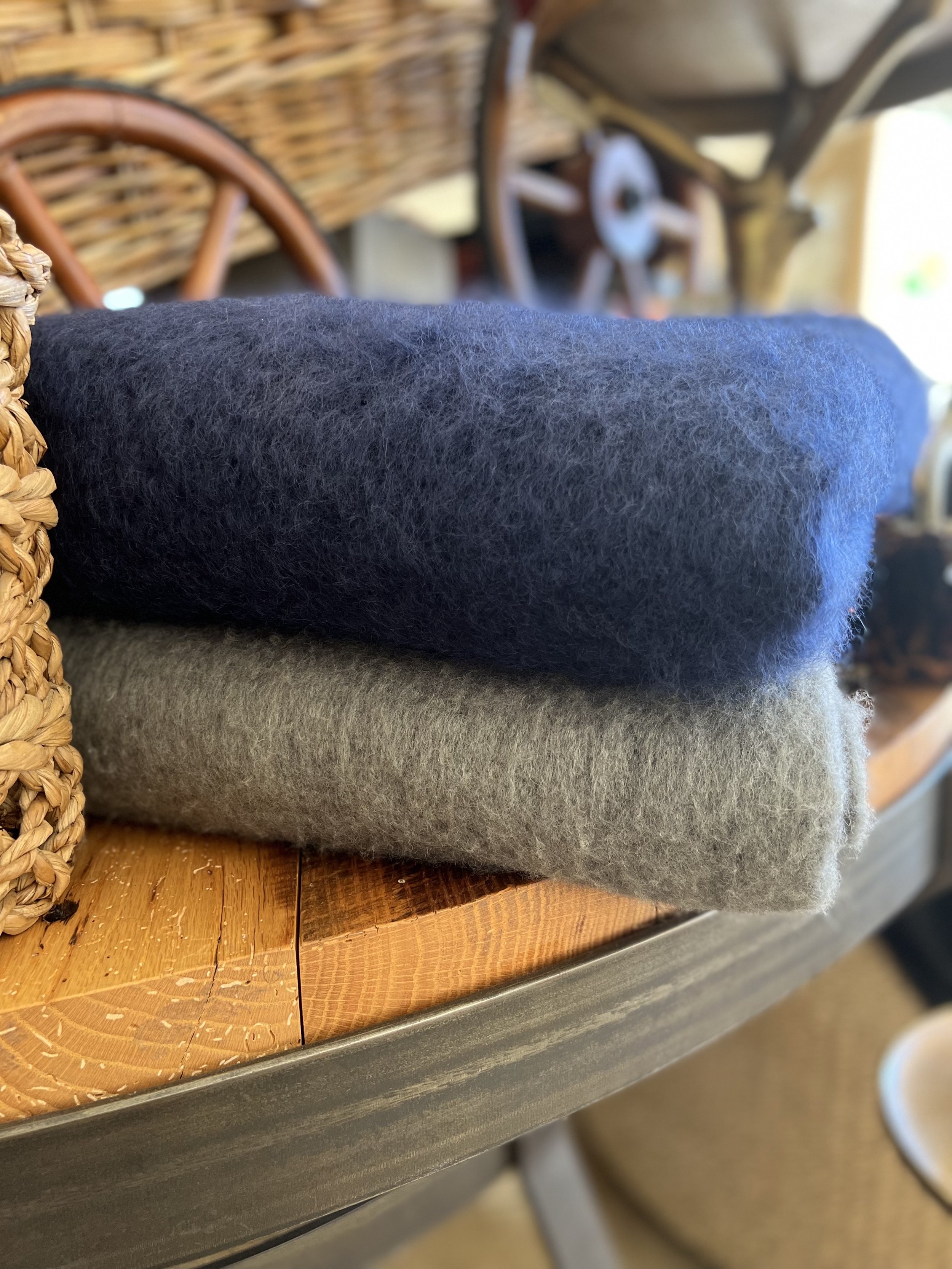 Navy and Grey Throw Blanket