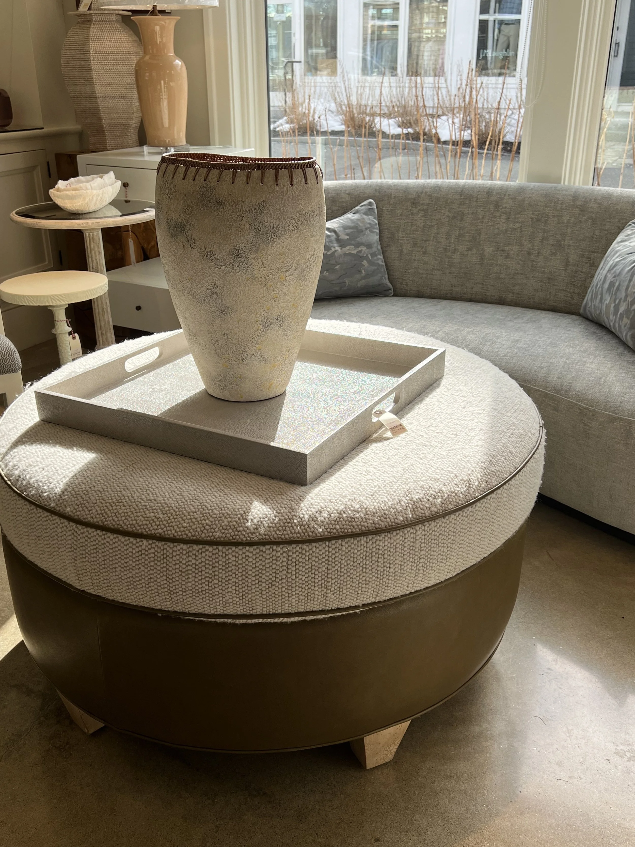 Custom Textured Ottoman