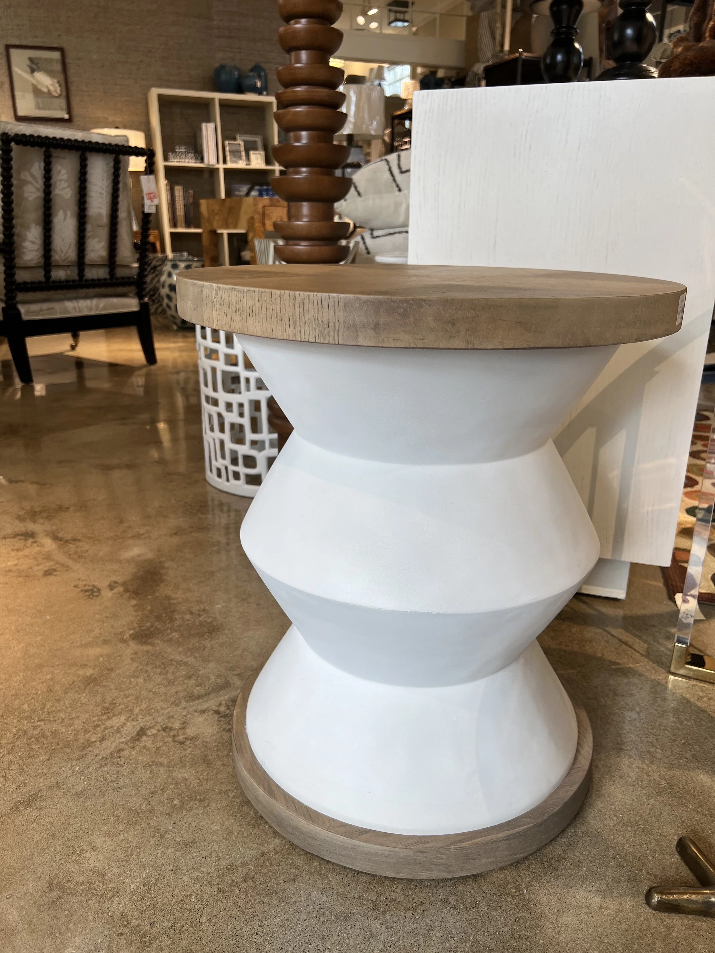 Side Table with Natural Wood Surface