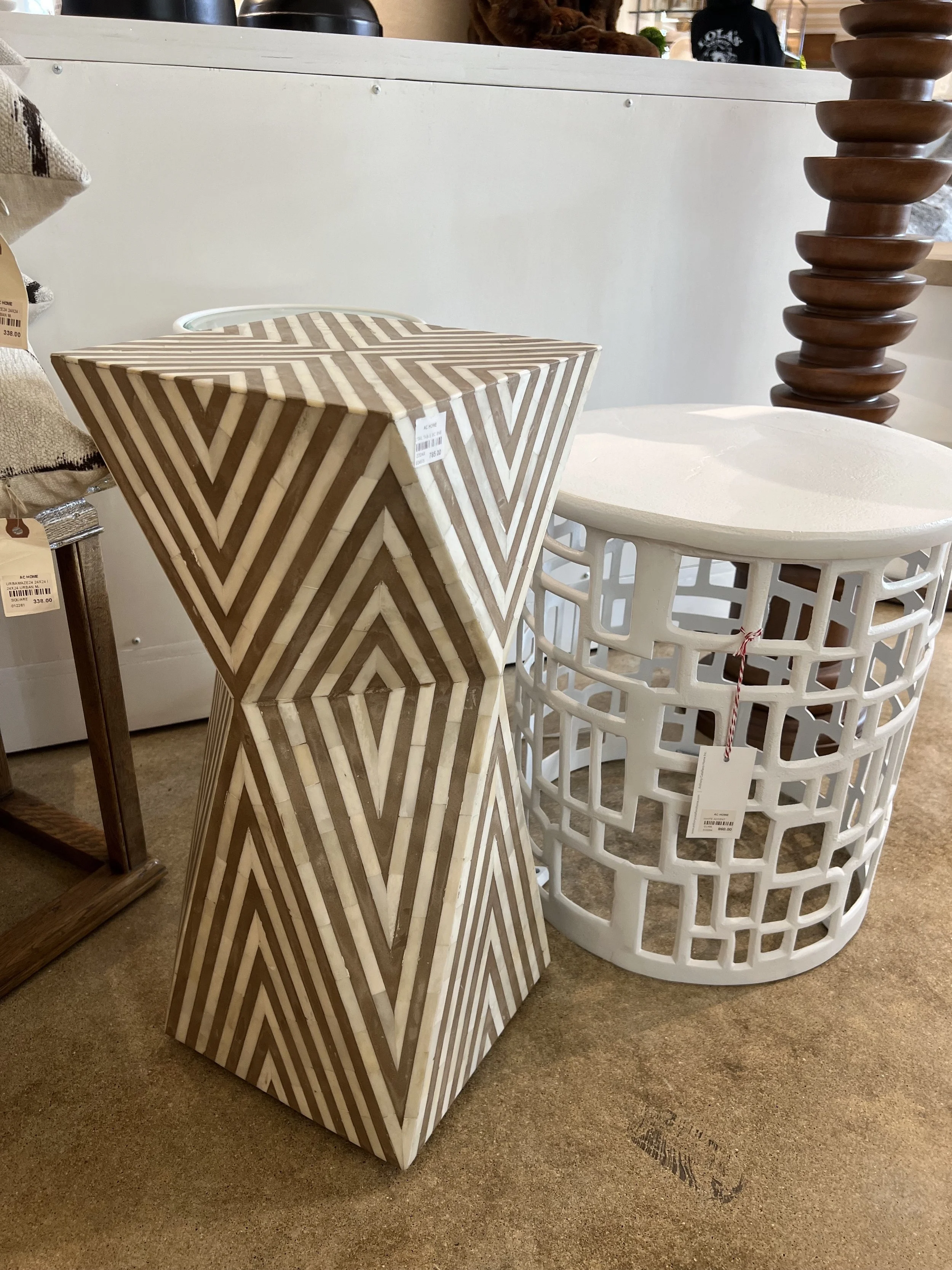 Bone Inlay Side Cocktail Table