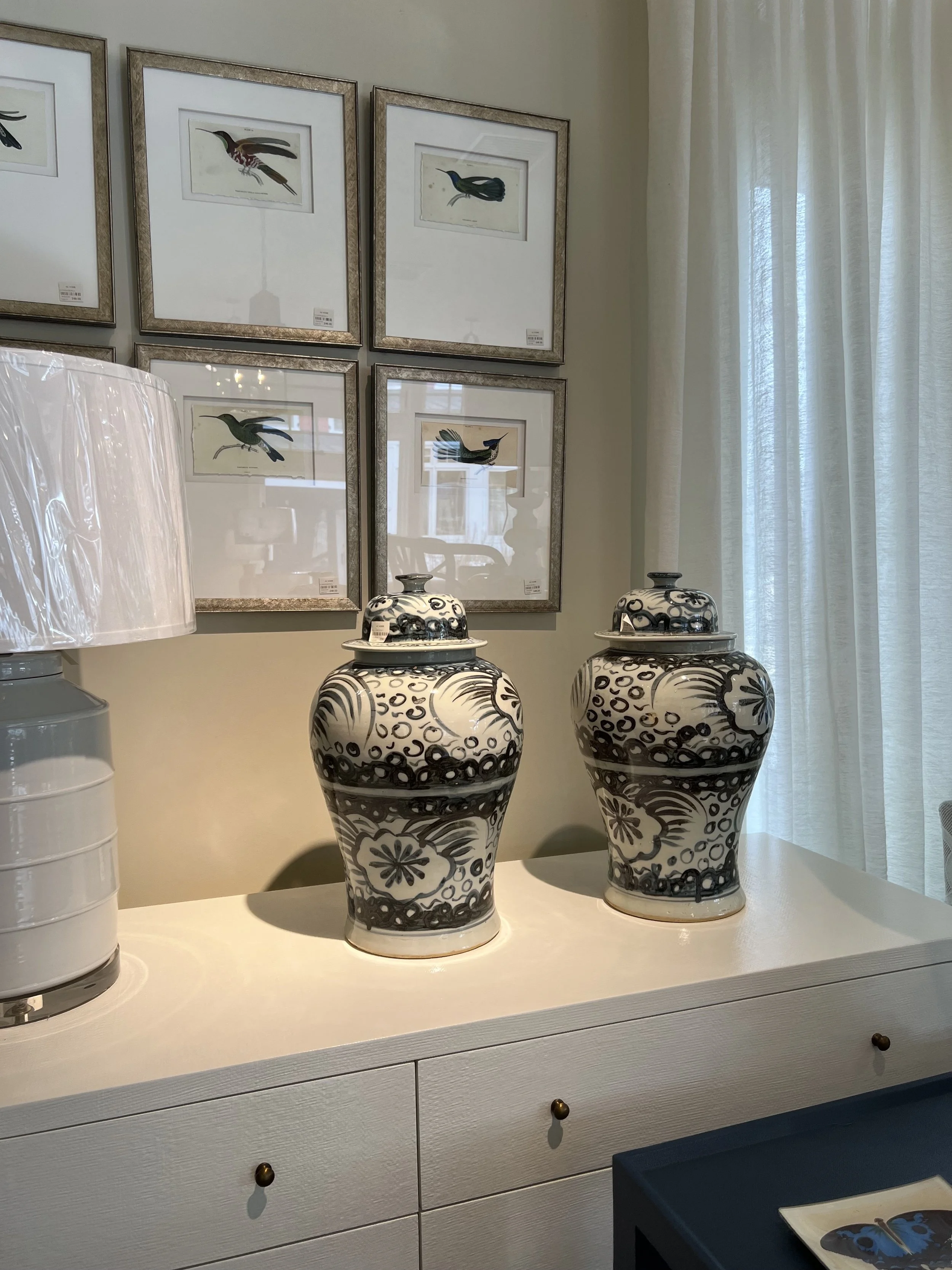 Blue and White Sea Scene Vases