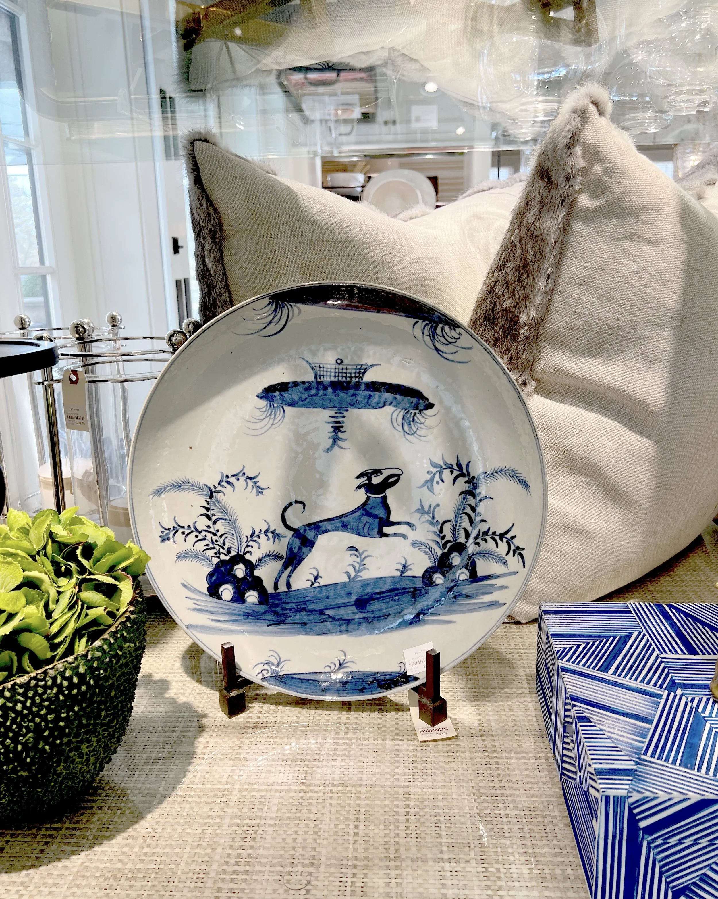 Blue and White Hand-painted Plate