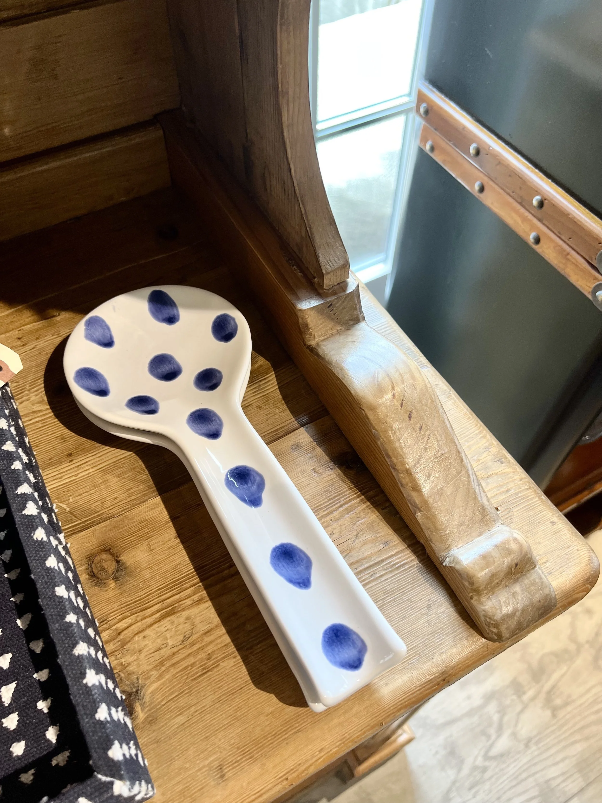 Blue Polka Dot Spoon Rest