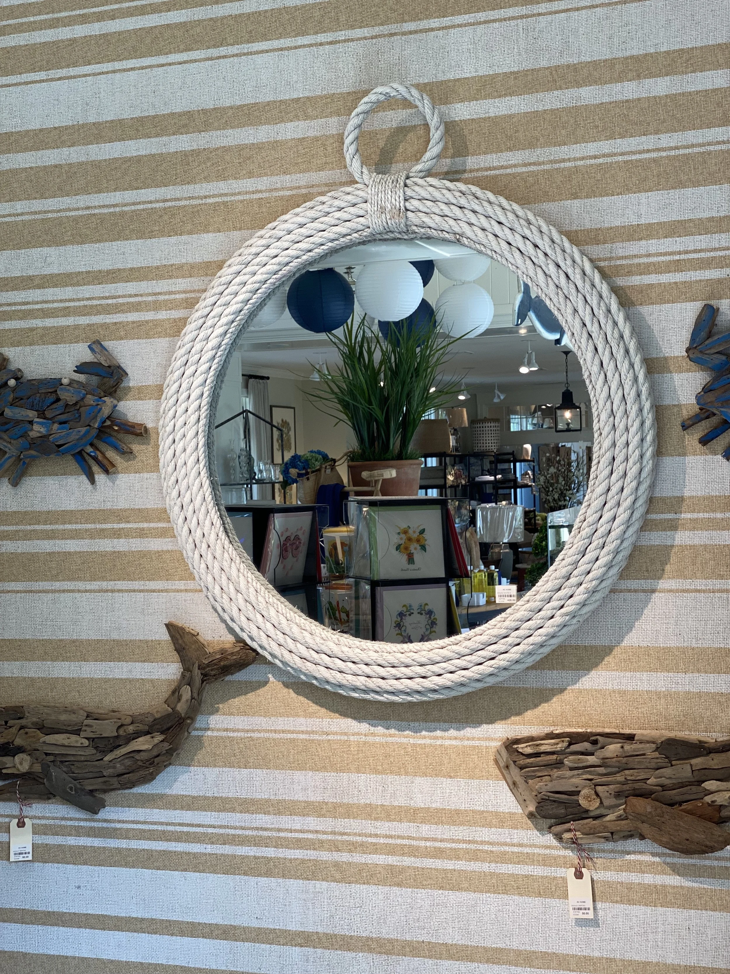 Aspen White Round Mirror