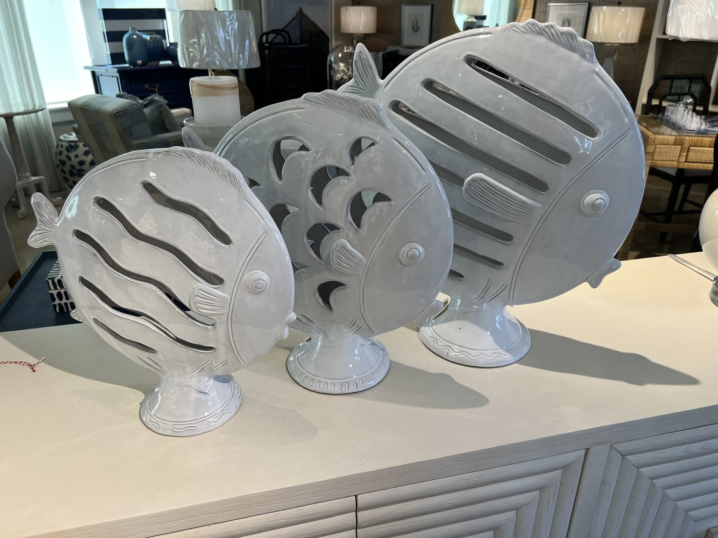 White Sculpture Fish Collection