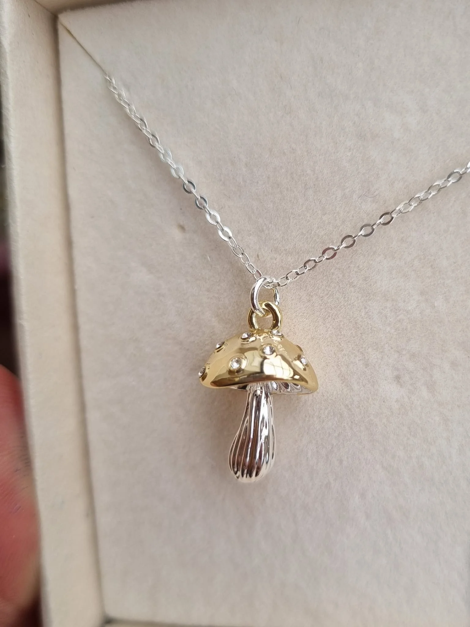 Gold Coloured Mushroom Necklace