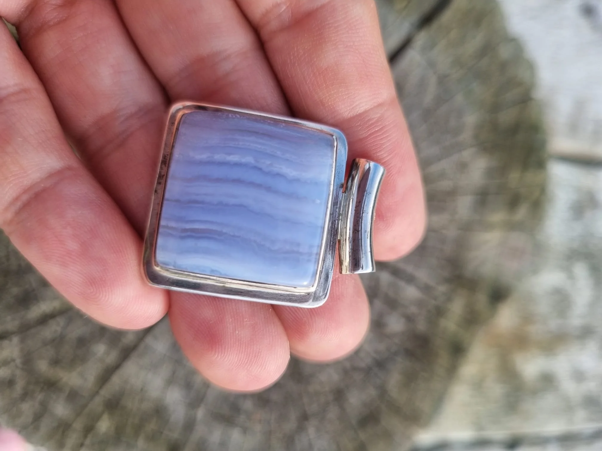Blue Lace Agate Pendant
