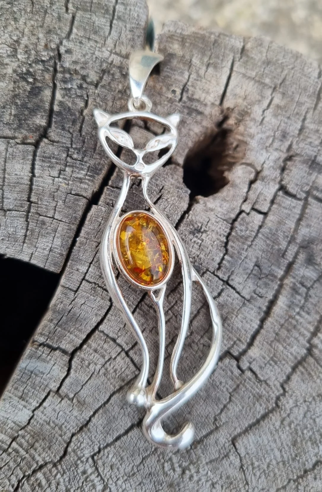 Amber Cat Pendant
