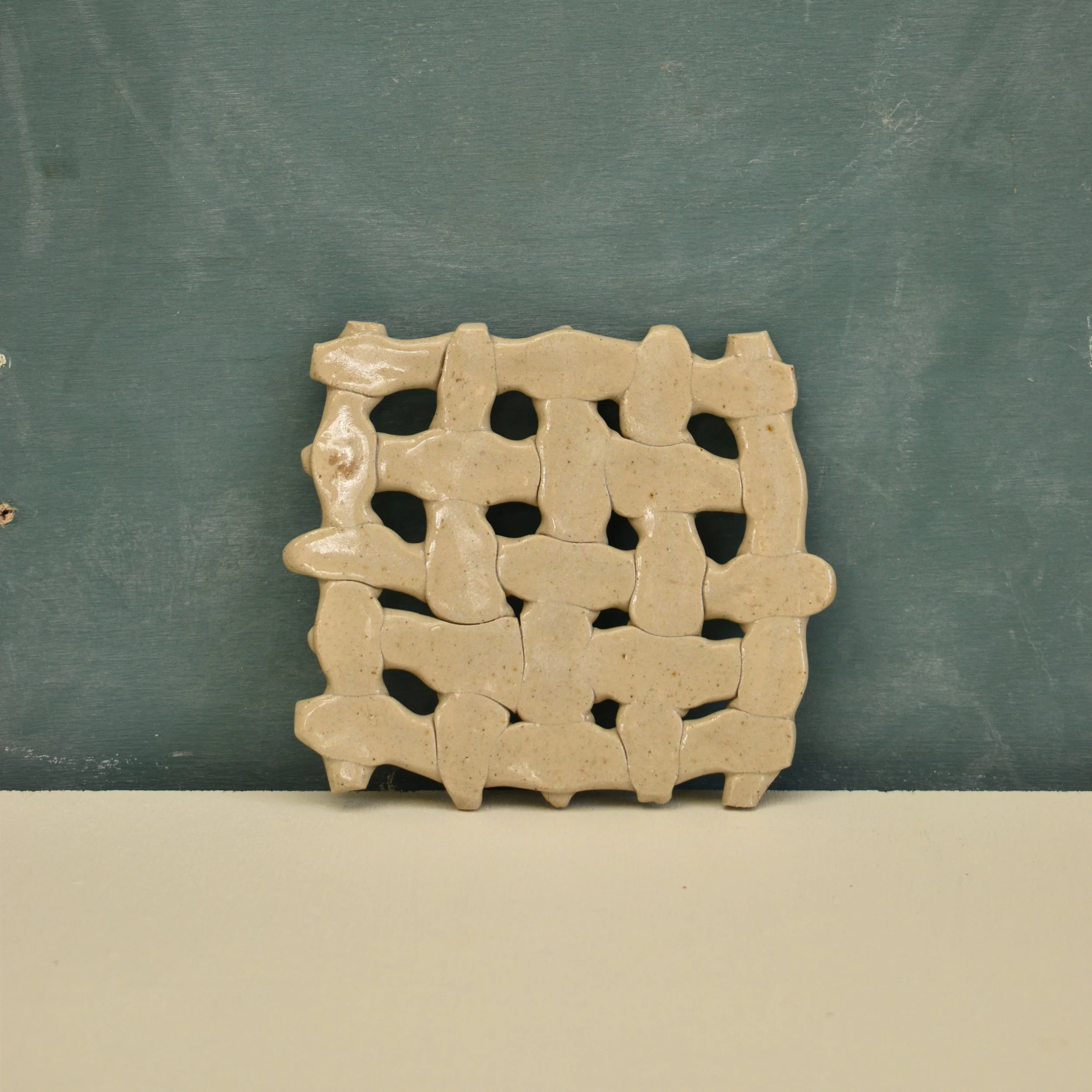 Square Clay Weaving - Ecru