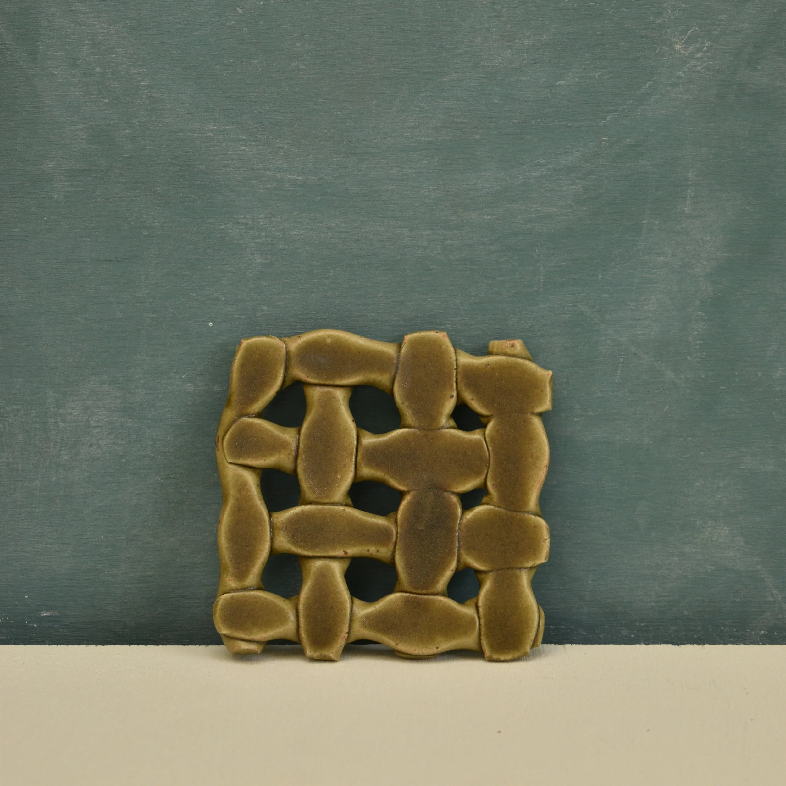 Square Clay Weaving - Olive Oil 6