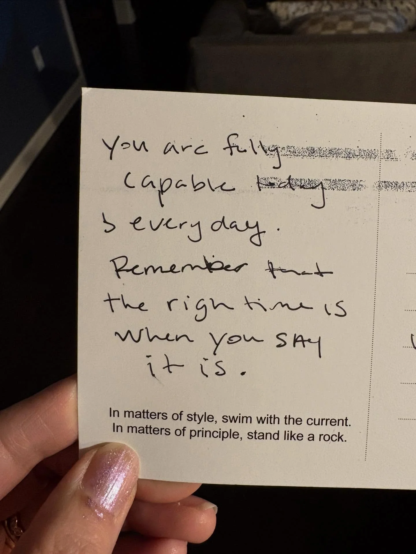 Today I got a postcard in the mail&hellip; from myself. 😎

I wrote it at the Leadership Identity Summit earlier this year, right after reconnecting with a core truth about who I am:

✨ I am an Illuminator.

A spark to shine the light on people&rsquo
