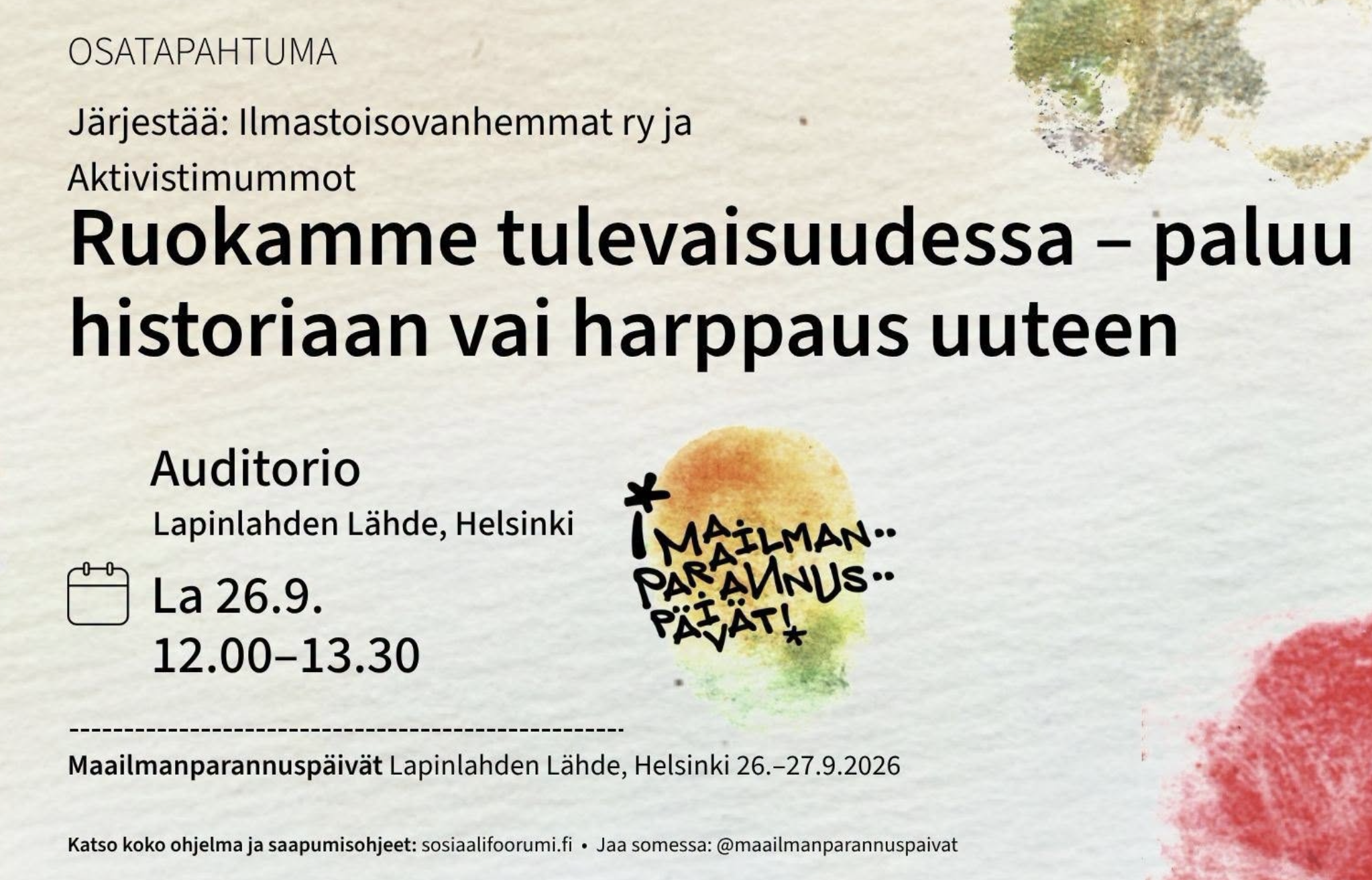 Syyskuussa puhutaan ruoasta