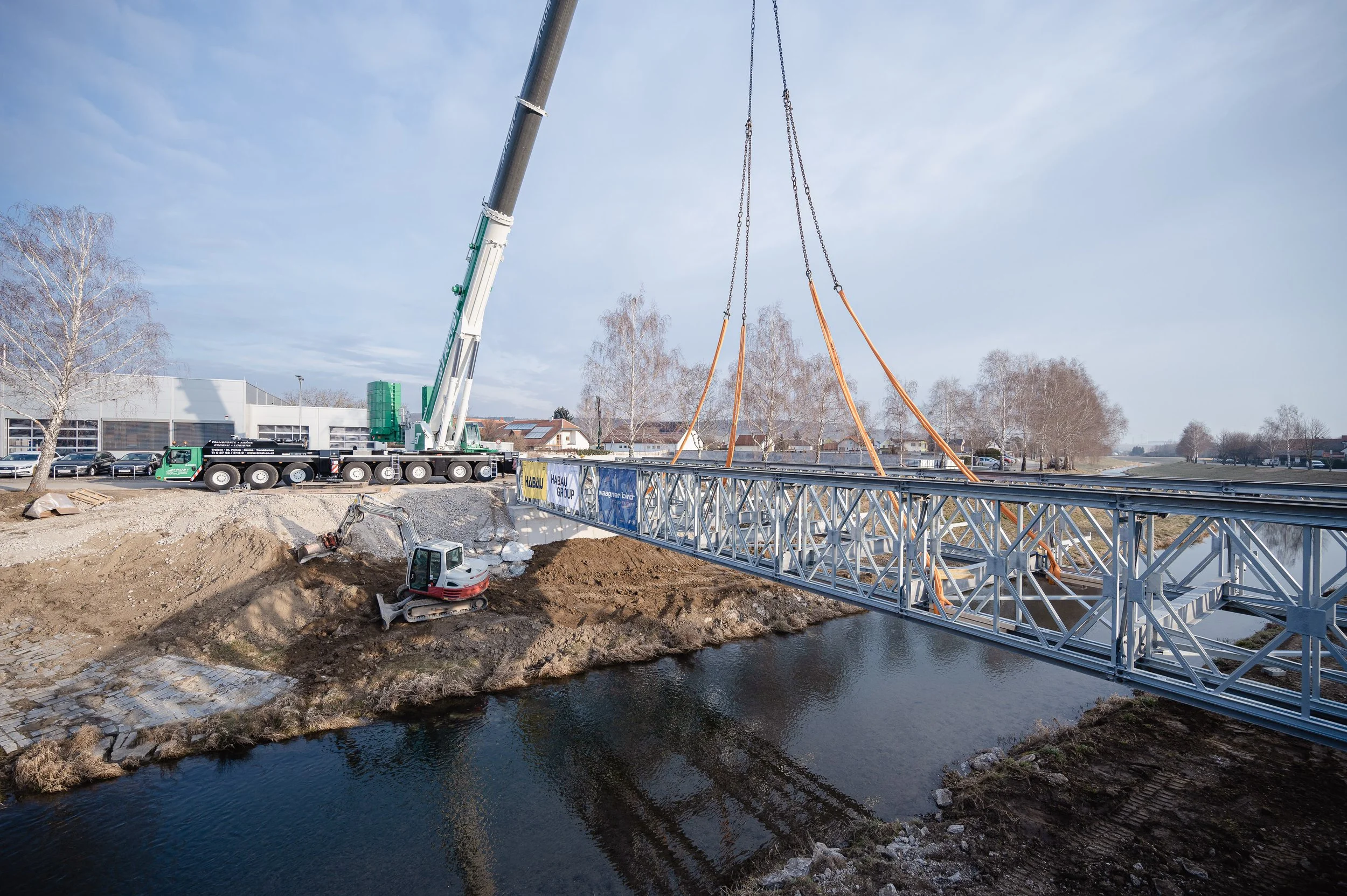 Temporary road bridge Rental bridge Kapelln — Waagner Biro Bridge