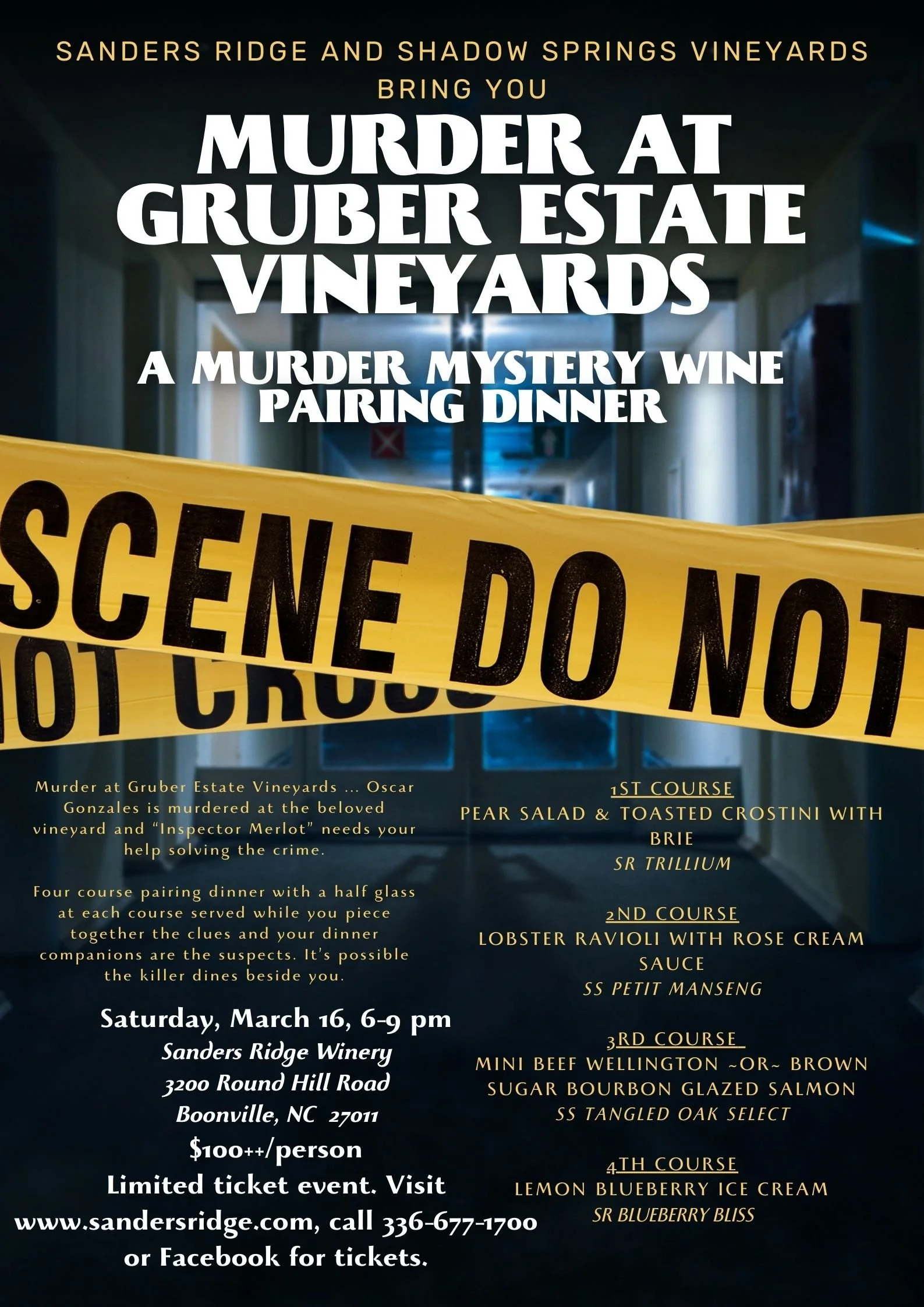 Murder Mystery Wine Pairing Dinner