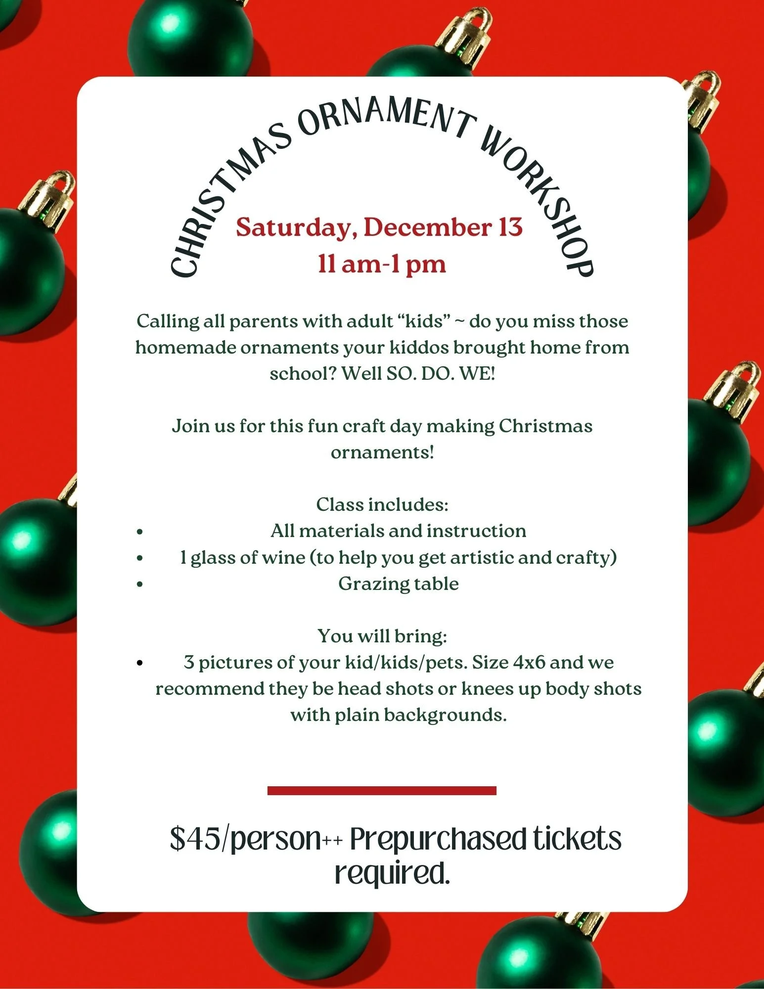 Christmas Ornament Workshop