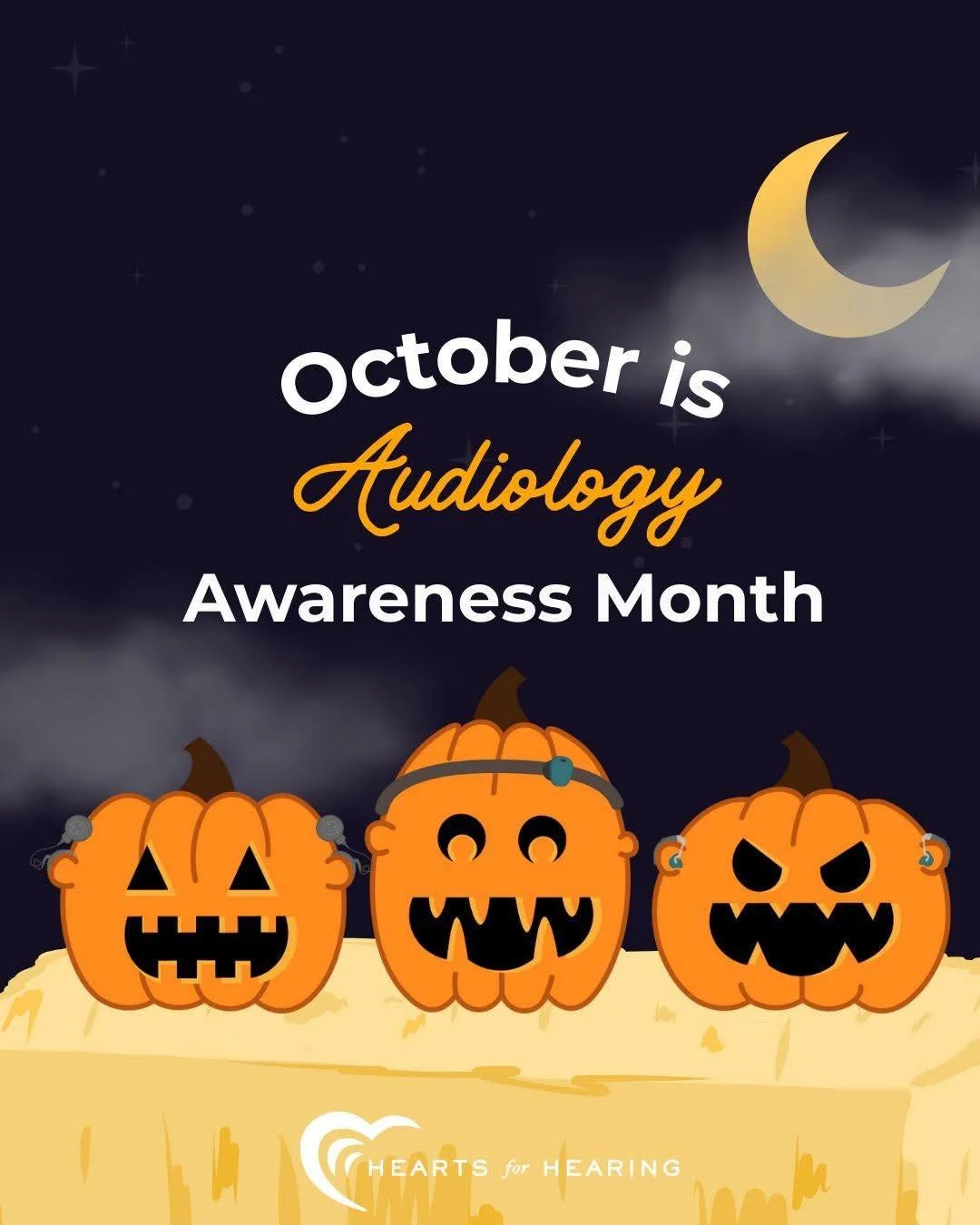 October is Audiology Awareness Month! Here's to the professionals who help change lives one SOUND at a time. 🎃
.
 Hearts for Hearing
.
#auditoryverbaltherapy #childrenwithhearingloss #earlyintervention #SLPeeps #slpeeps #earlyintervention #hardofhea