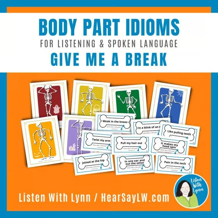 🎃 Are you  all set for your Halloween lessons and sessions? Let me lend you a hand. 🦴 

 🦴 Give Me a Break 🦴 is a valuable figurative language tool for years to come!

🦴 It features 40 body-part idioms and skeletons. The idioms cards are shaped 