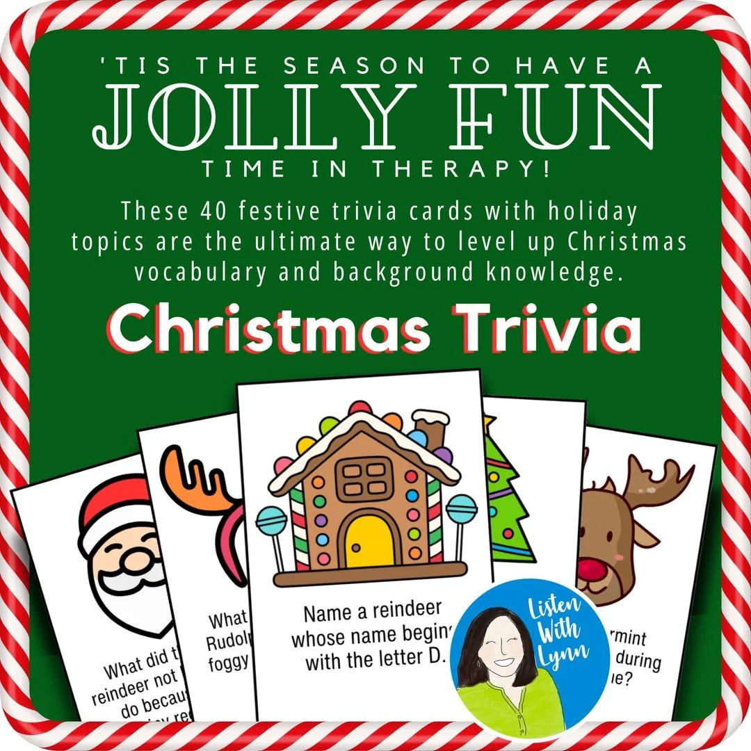 🎄 Learning CHRISTMAS and WINTER holiday trivia, lingo, and facts can do wonders to build language, communication, academics, and social skills! 
❄️ Listening and answering WH questions from short non-fiction texts are perfect for your kids who need 