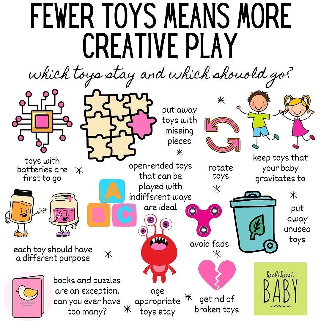 𝙃𝙤𝙬 𝙢𝙖𝙣𝙮 𝙩𝙤𝙮𝙨 𝙙𝙤 𝙮𝙤𝙪 𝙩𝙝𝙞𝙣𝙠 𝙞𝙨 𝙟𝙪𝙨𝙩 𝙧𝙞𝙜𝙝𝙩 𝙛𝙤𝙧 𝙮𝙤𝙪𝙧 𝙠𝙞𝙙𝙨?⁣
Children need to play. But that doesn&rsquo;t mean they need a million toys. A recent study found that toddlers played with each toy longer when there