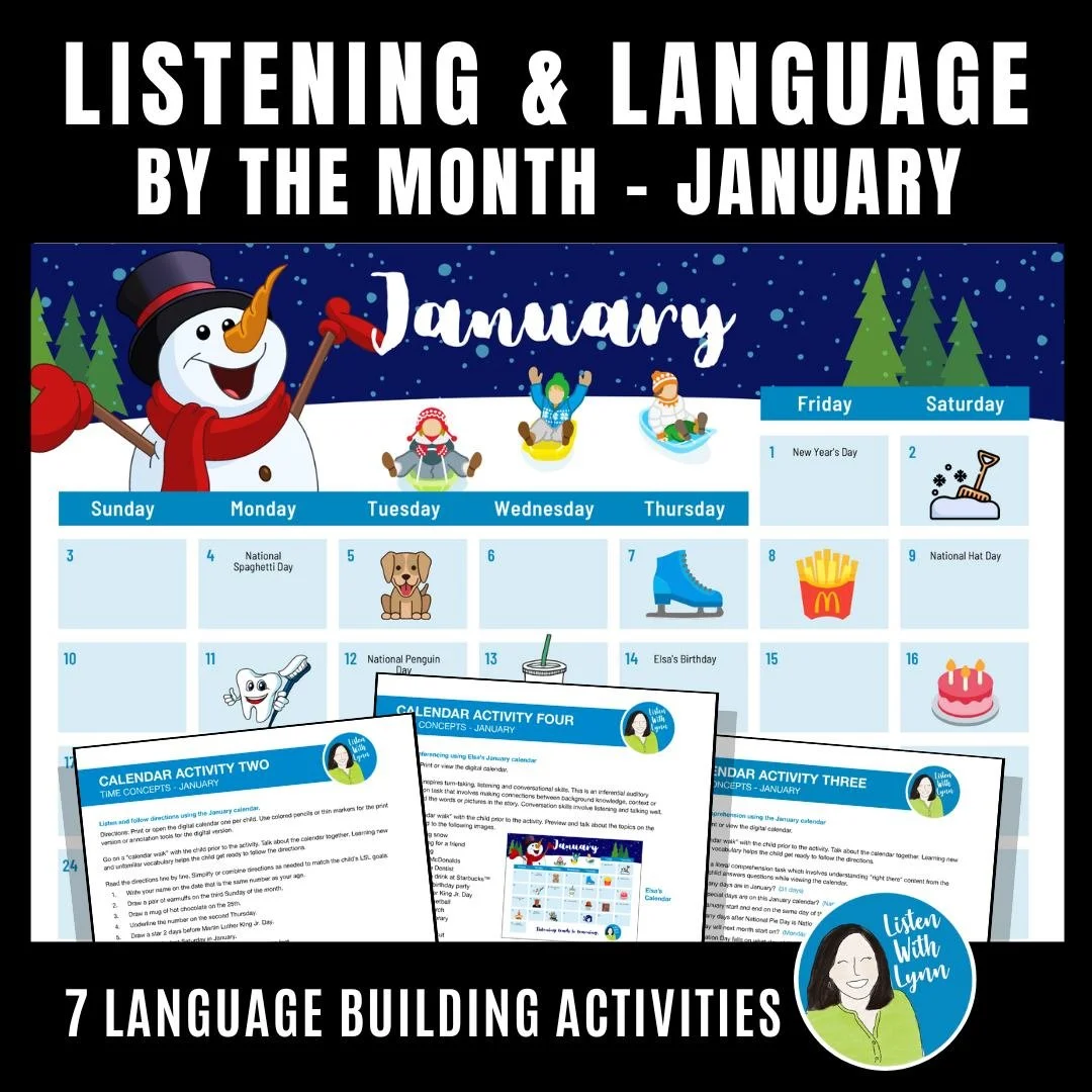 ★ ★ ★ ★ ★ &ldquo;I would give you 100 stars if I could! I love these calendars and will be buying all of them.&rdquo; - Deidre

SO MUCH MORE THAN A CALENDAR!

The January Listening and Language By The Month resource includes SEVEN activities that can