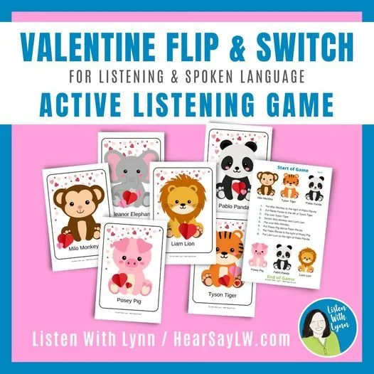 💖 VALENTINE Flip &amp; Switch is a fast-paced listening, language, and following-direction game. It is fun for the kids and easy for you!

 ❥  Sets of sequential auditory directions

 ❥  Players listen, move, flip and switch the two-sided cute Valen
