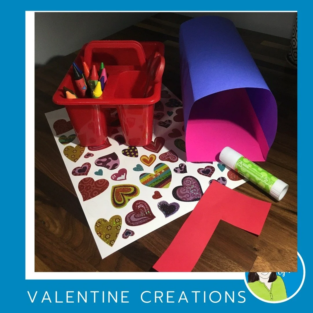 A classic activity that I used year after year is making Valentine mailboxes. Incorporating creativity into listening and language activities is highly engaging for both therapy sessions and at-home practice. 
Kids can collect all their Valentines in