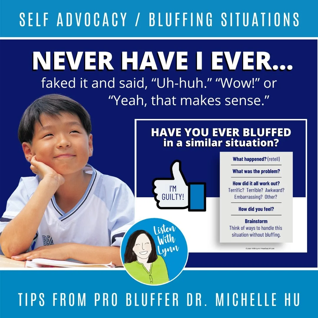 Kids love playing thr NEVER HAVE I EVER GAME!

★ 18 Mini-Lessons target BLUFFING, foster self-advocacy, and personal responsibility for kids who are deaf and hard of hearing.

★ Dr. Michelle Hu, a pediatric audiologist and bilateral cochlear implant 