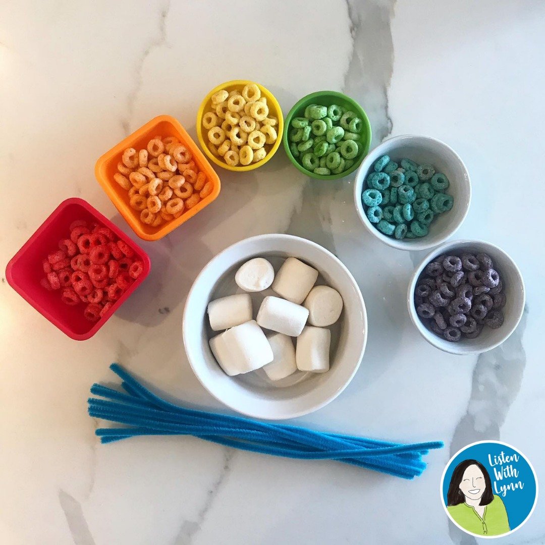 Here is a fun activity.  Read A Rainbow of My Own by Don Freeman then created Fruit Loop Marshmallow Rainbows&mdash;a fun and festive activity just in time for St. Patrick's Day!

I won&rsquo;t pretend these rainbows are a healthy snack, but they&rsq