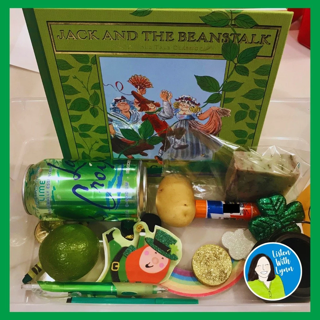 Do you ever use scavenger hunts in your LSL sessions? Check out this fun photo from a parent of the green treasures found on St. Patrick's Day! 🍀

Scavenger hunts are a fantastic way to keep kids engaged in teletherapy&mdash;plus, with a little pre-