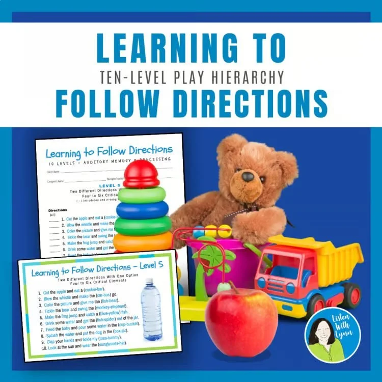 Are you teaching kids who are deaf and hard of hearing how to follow listening directions?

I've used this system for years. It keeps my planning easy and organized. The boxes have the following direction cards, data collection sheets, and matching t