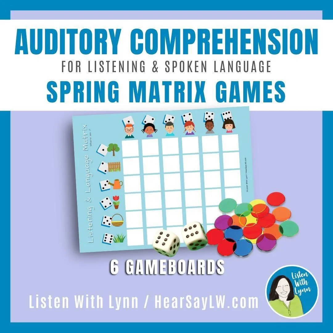 🦋 MATRIX GAMES are grab-and-go resources for building listening and language. They are comprehension tools for children with hearing loss or auditory processing difficulties.

Matrices are flexible games that can be leveled up or down to meet a chil