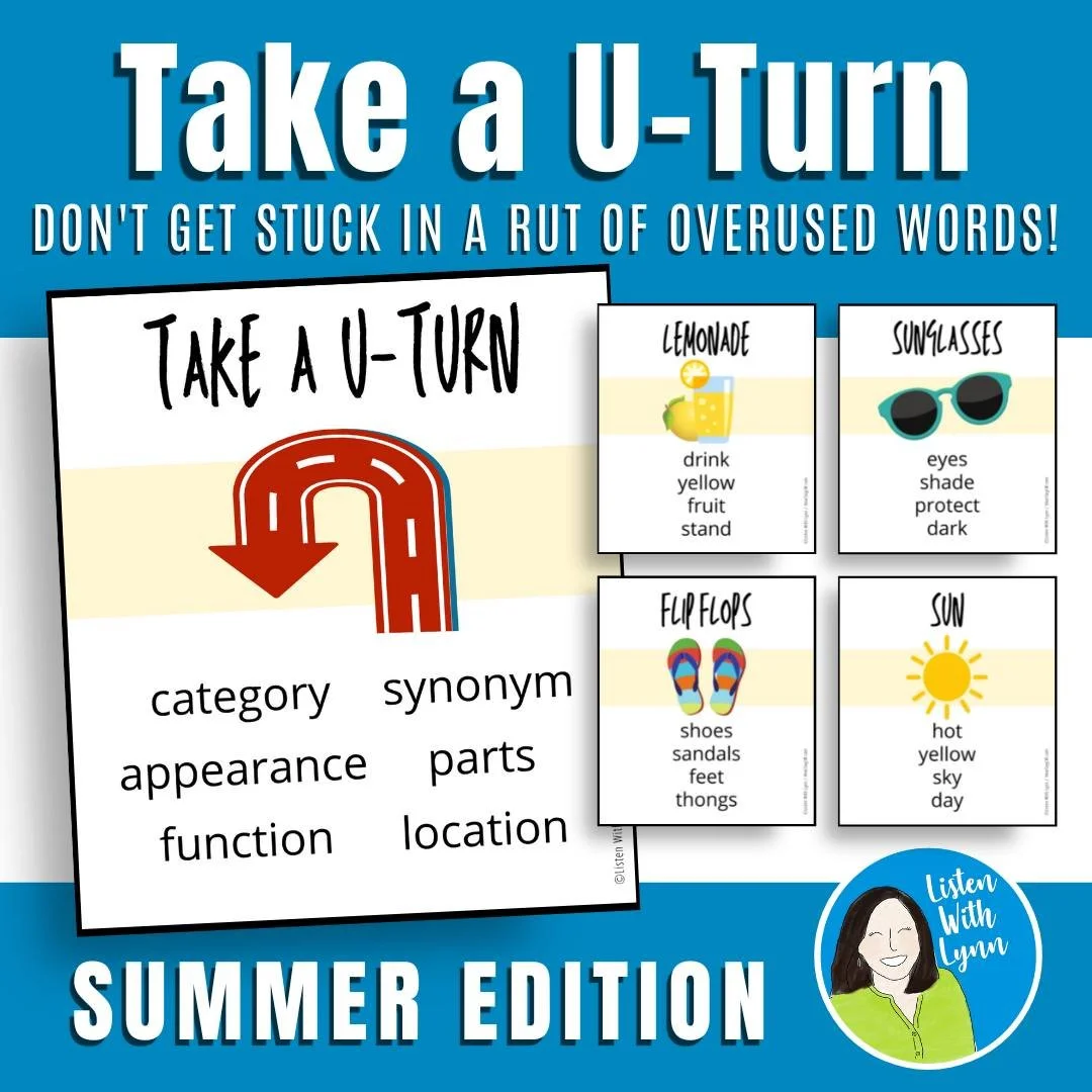 I got you covered with the No-Prep ☀️ SUMMER ☀️Take a U-Turn Game for listening and spoken language. 

The Take A U-Turn games:
➼ Encourage flexible thinking, and expands vocabulary and descriptive language.
➼ Grow vocabulary instead of getting stuck