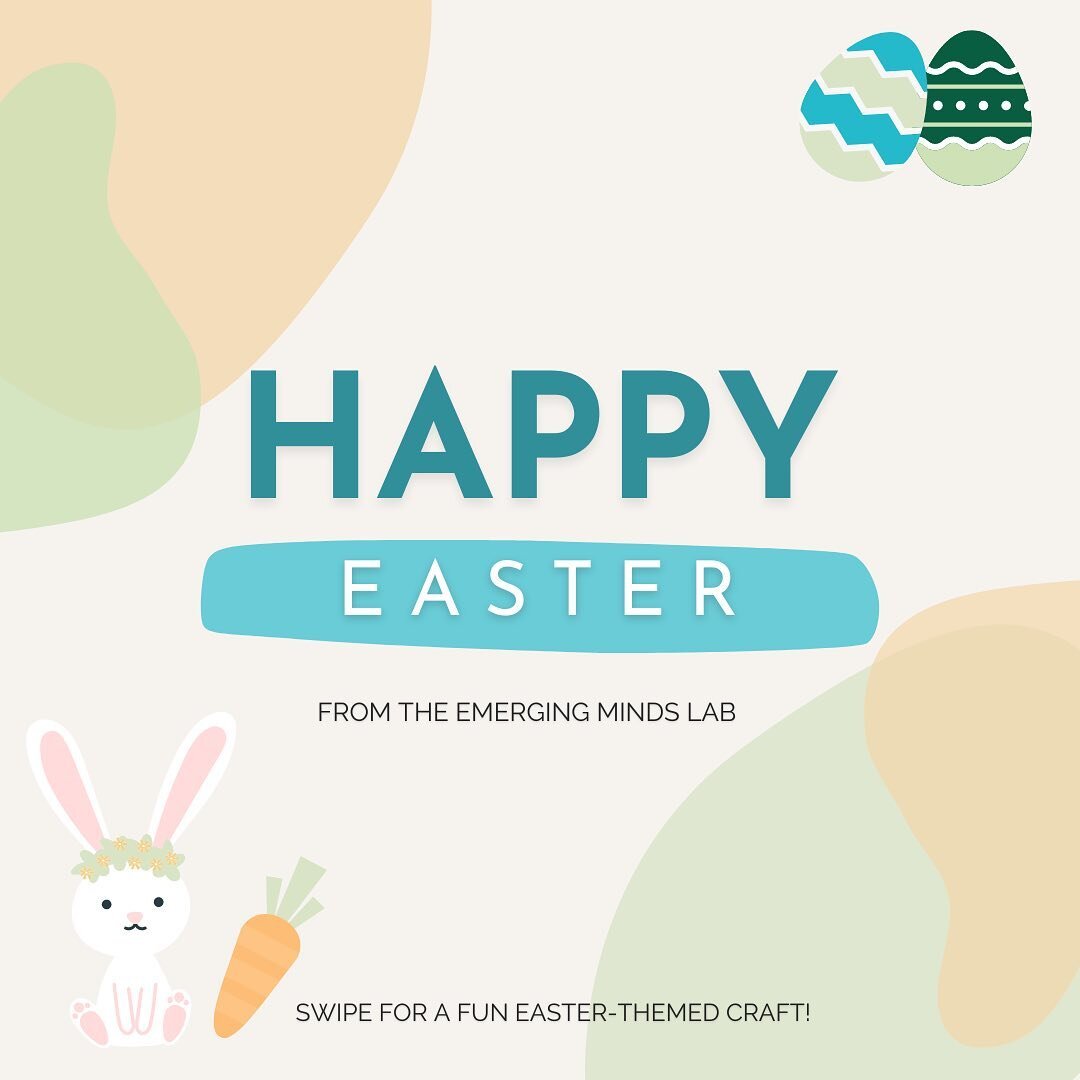 Easter is this Sunday and we wanted to wish all of our EML families a Happy Easter! Swipe to get creative with a fun Easter themed craft! 🐣🐰 

#easter #crafts #toddlercrafts #arizonastateuniversity #childcognitivedevelopment #researchlab #developme