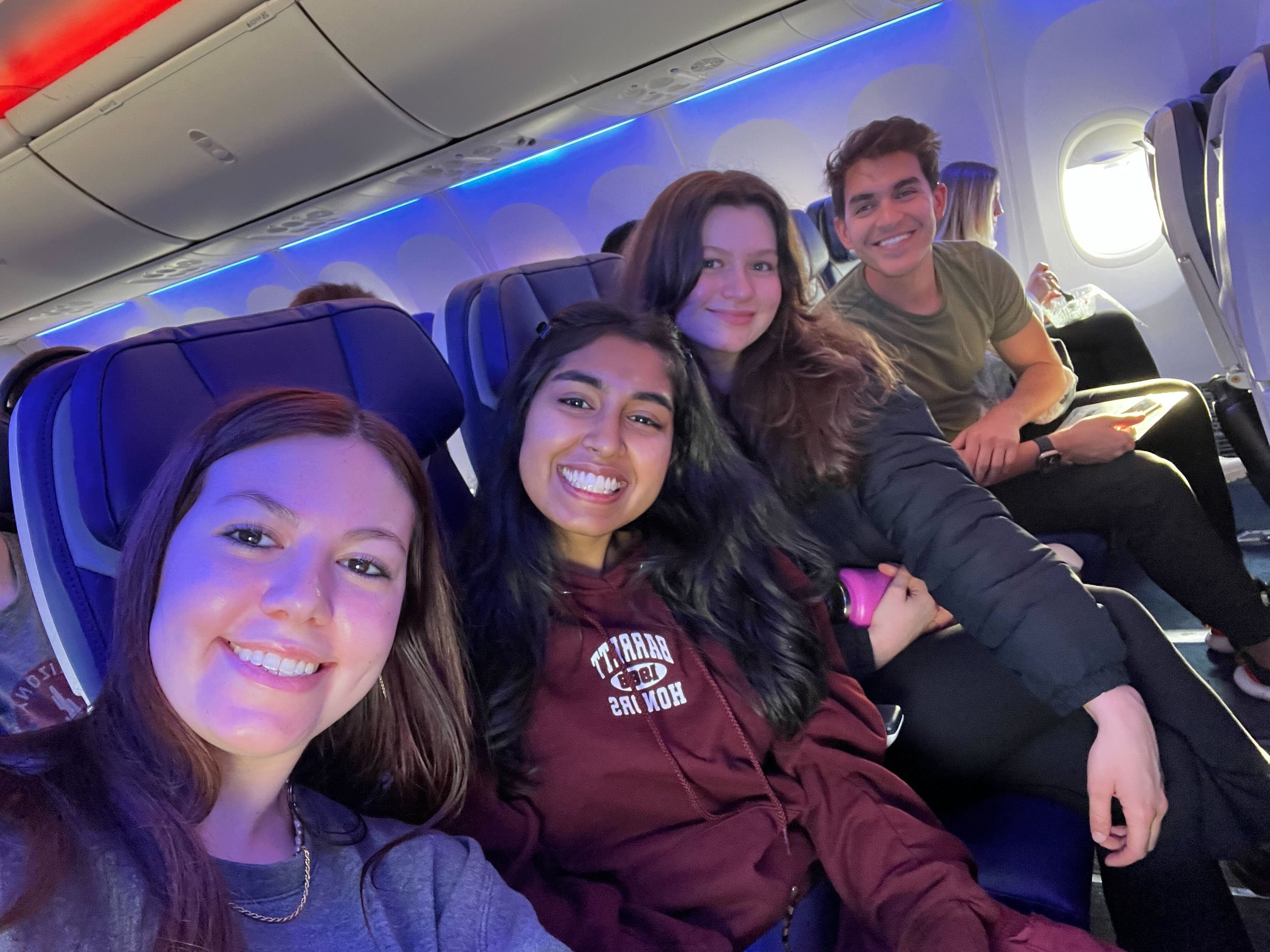 Honors students Paola, Anika, Gemma, and Eryk (left to right) attend the Society for Research in Child Development conference in Salt Lake City
