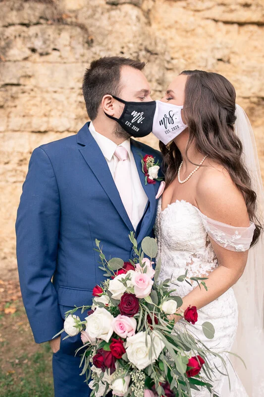 Bridal Beauty Team with Megan and Zac Wedding Mask Photoshoot