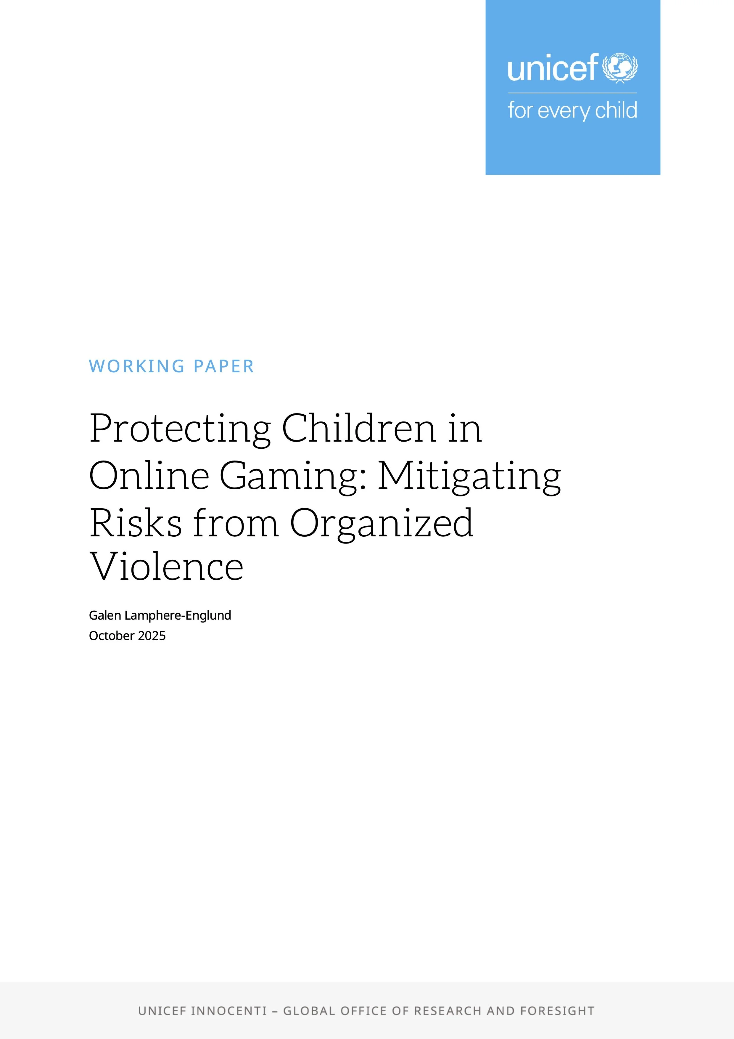 Protecting Children in Online Gaming: Mitigating Risks from Organized Violence