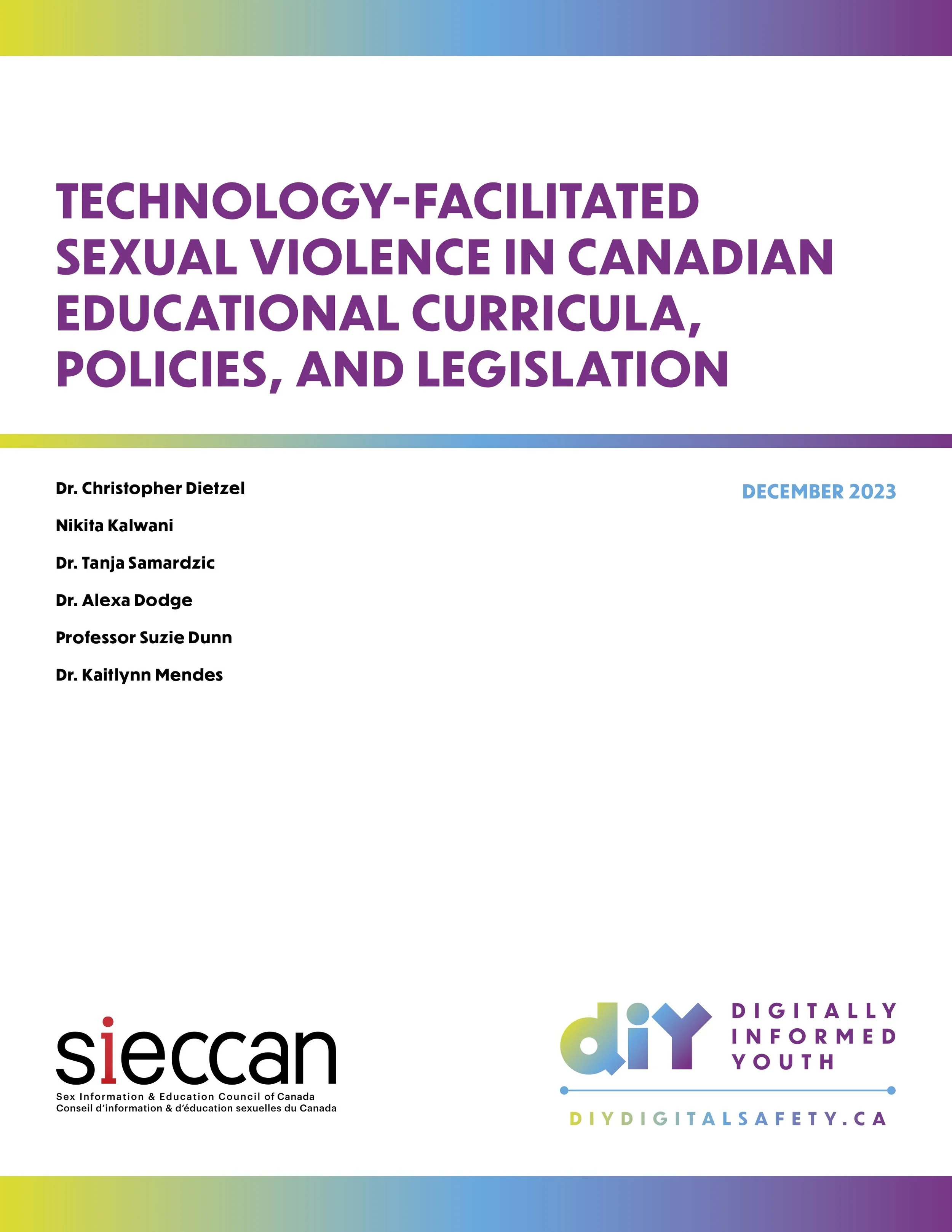 Technology-Facilitated Sexual Violence in Canadian Educational Curricula, Policies, and Legislation