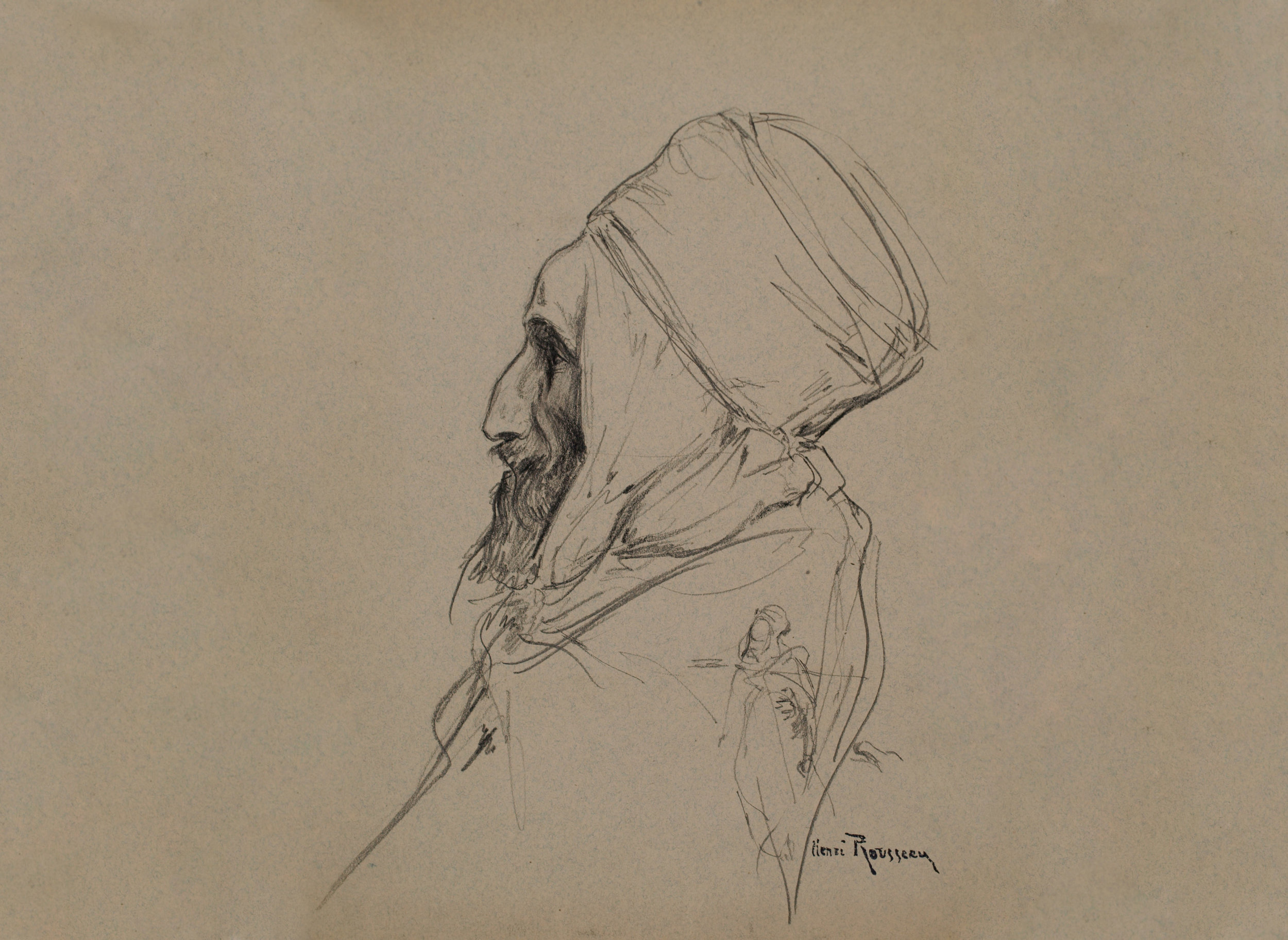 Portrait d'arabe au turban