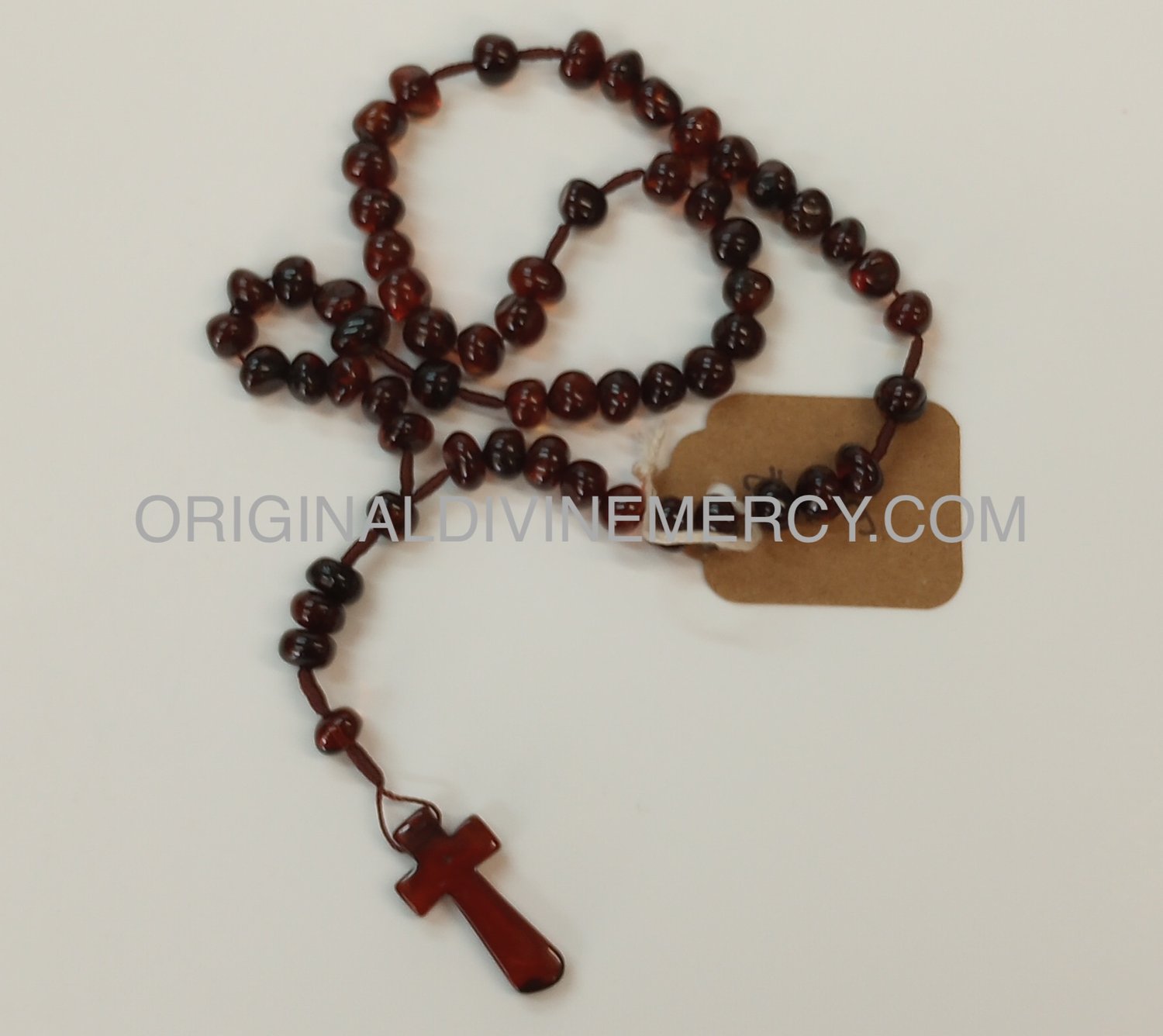 Red Amber Olive Beads Catholic Rosary With Cross Pendant – Amber